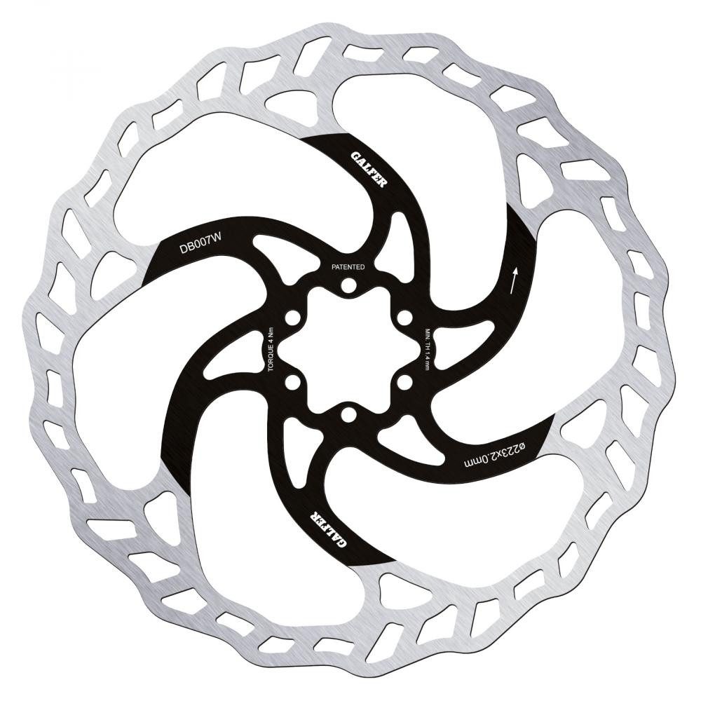 Galfer Scheibenbremse Galfer Wave Bremsscheibe Ø 223 mm 6-Loch - E-Bike & Enduro MTB Fixed D