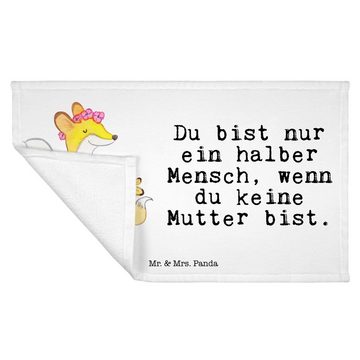 Mr. & Mrs. Panda Handtuch Mutter Herz - Weiß - Geschenk, Sport Handtuch, Schenken, Dankeschön, (1-St), Bunt bedruckt