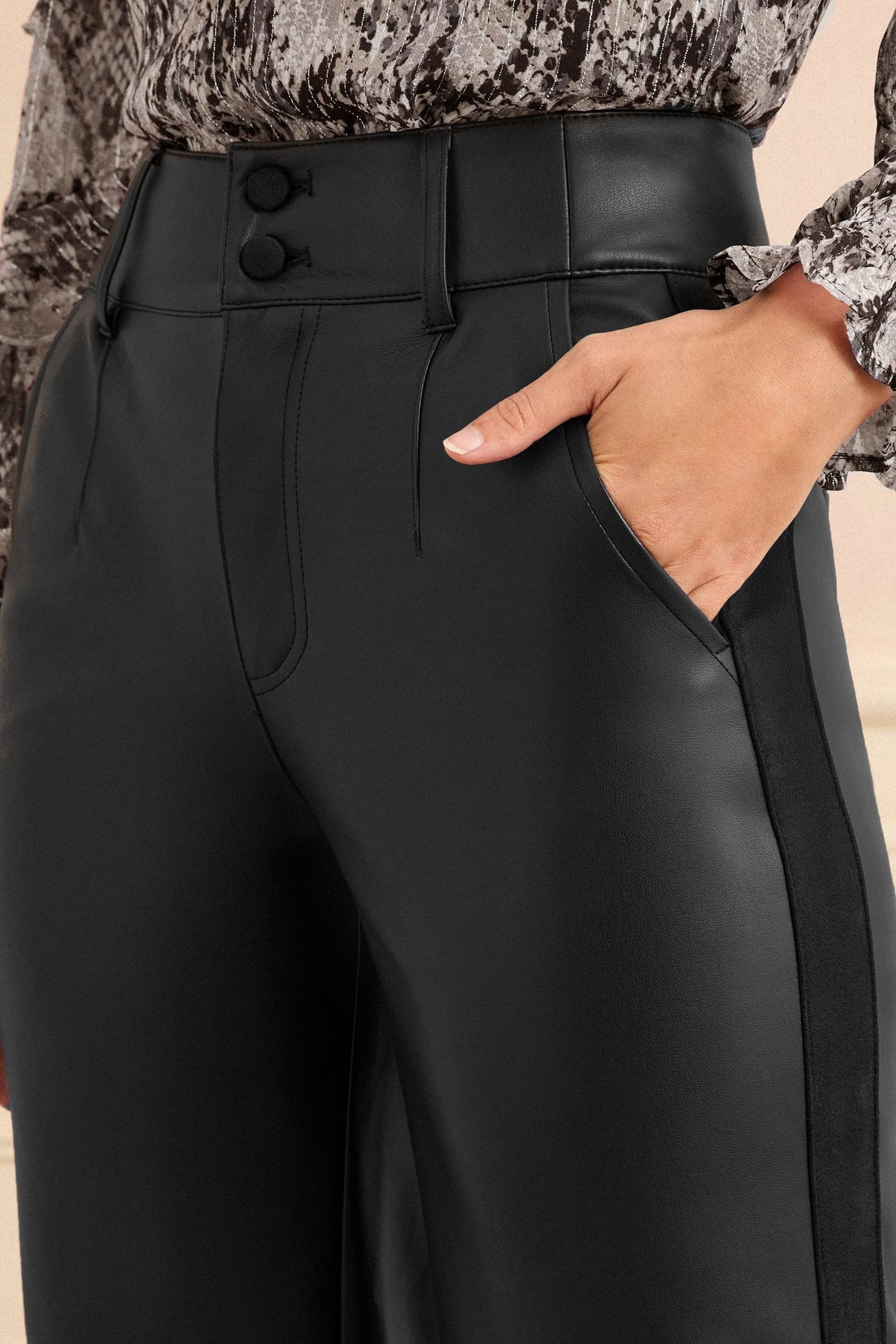 Love & Roses Lederhose Love & Roses weite Kunstlederhose, Regular (1-tlg)