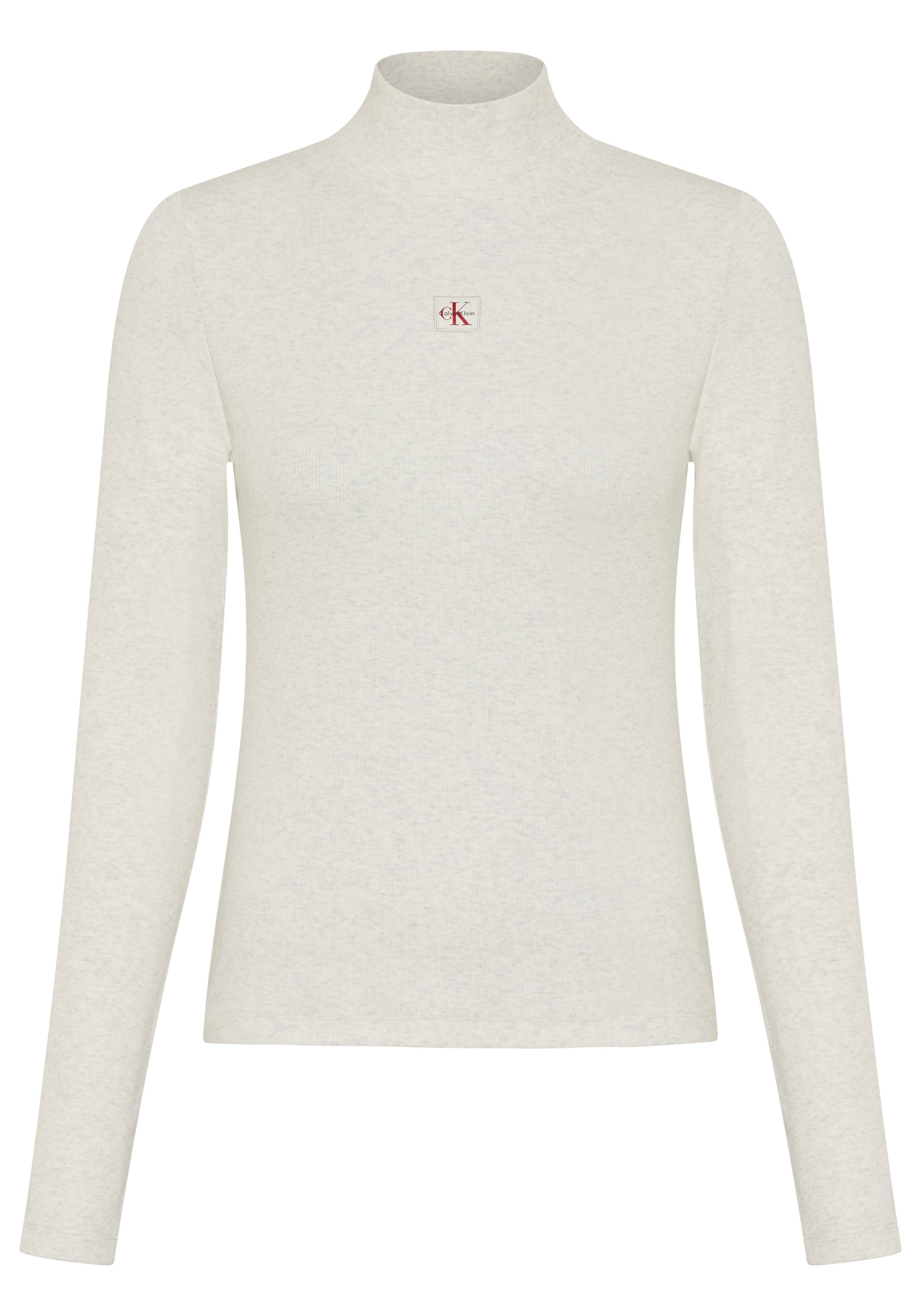 Calvin Klein Jeans Shirttop LS WOVEN LABEL TURTLENECK Mit Rundhalsausschnitt, regular fit