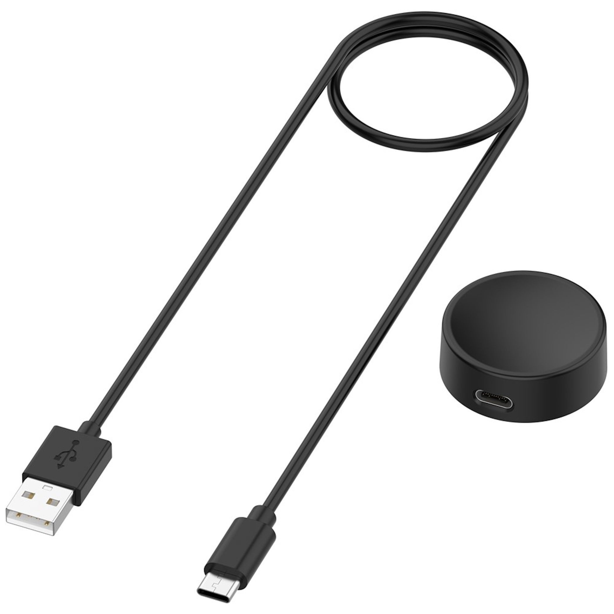 Wigento Ladekabel für Samsung Galaxy Watch 9 / 8 / 7 USB-C USB-A mit Ladebase Stromadapter