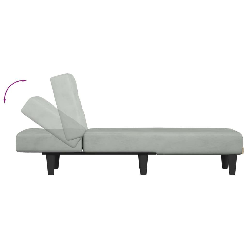 1 vidaXL Chaiselongue Samt, Hellgrau Teile Chaiselongue