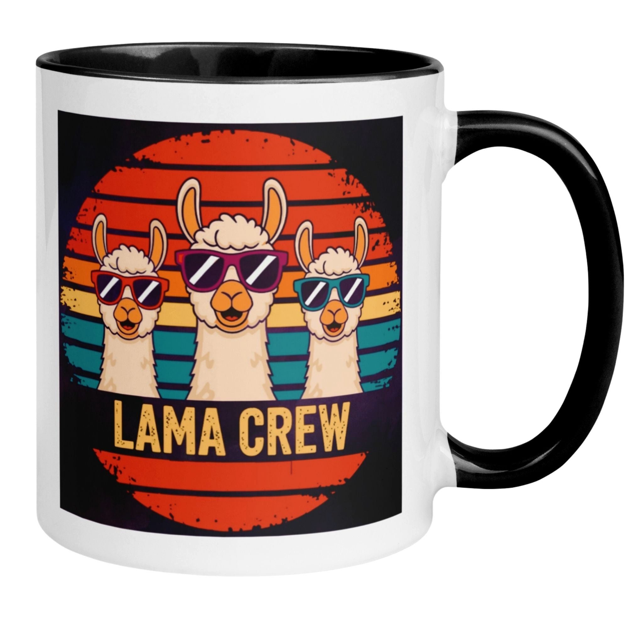 Momentals Tasse Lama – „Lama Crew“ – lustiger Geschenk Becher für Kollegen, Gratis Versand · Links-&Rechtshänder · Spülmaschinenfest