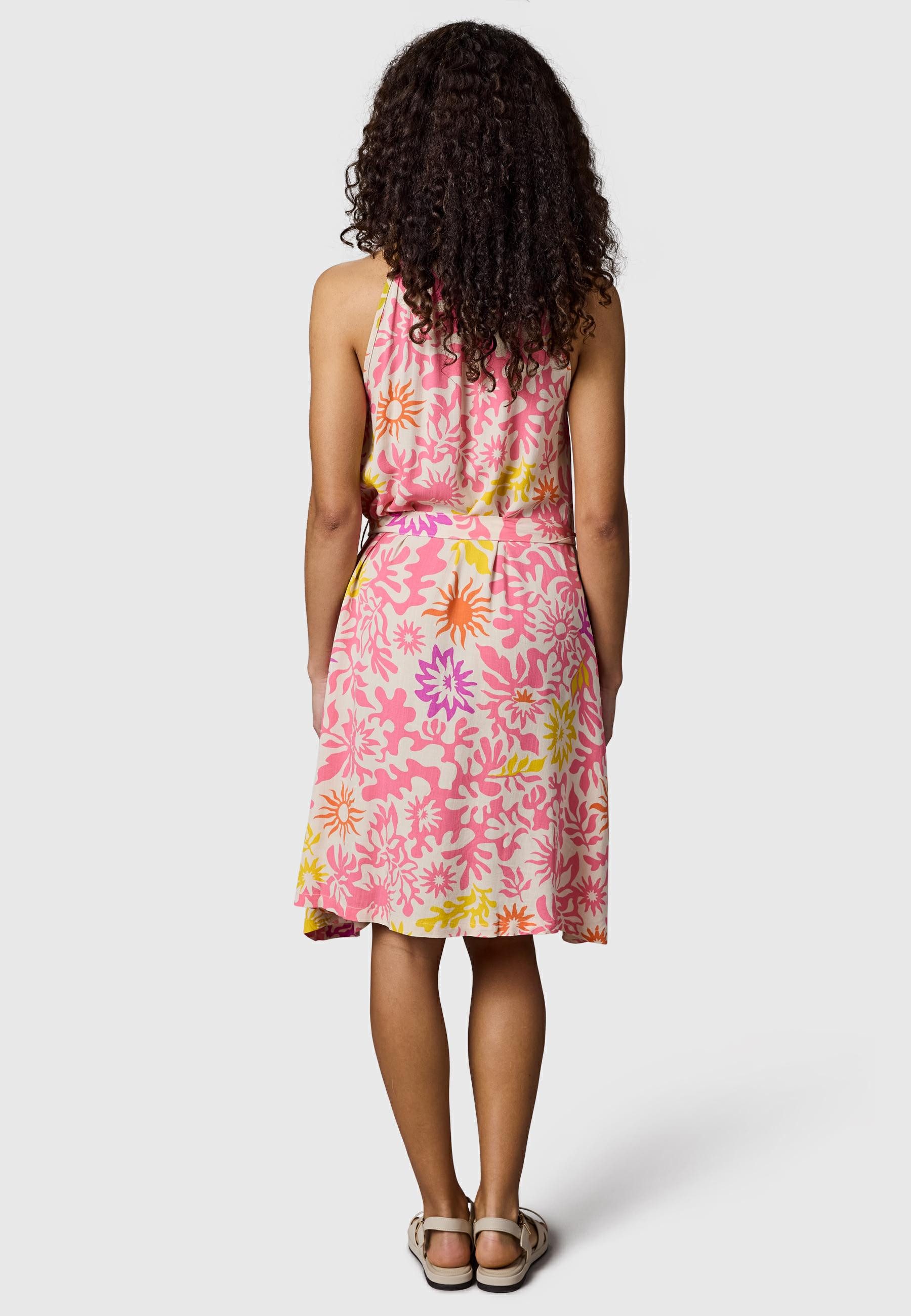 Ragwear A-Linien-Kleid Angylee Print YOUMODO Leichtes Sommerkleid mit Bindegürtel