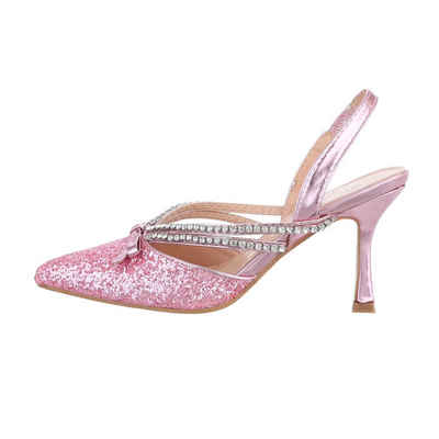Ital-Design Damen Abendschuhe Party & Clubwear High-Heel-Pumps Pfennig-/Stilettoabsatz High Heel Pumps in Rosa