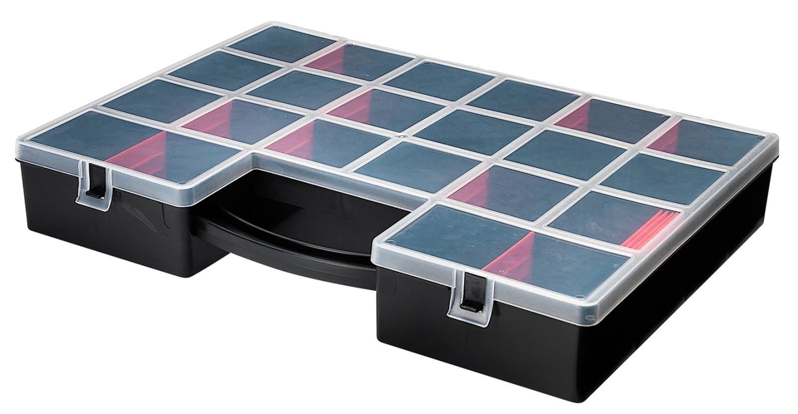 PLAST1 Aufbewahrungsbox Organizer 22 Fächer Aufbewahrungbox Sortimentskasten Schraubenbox