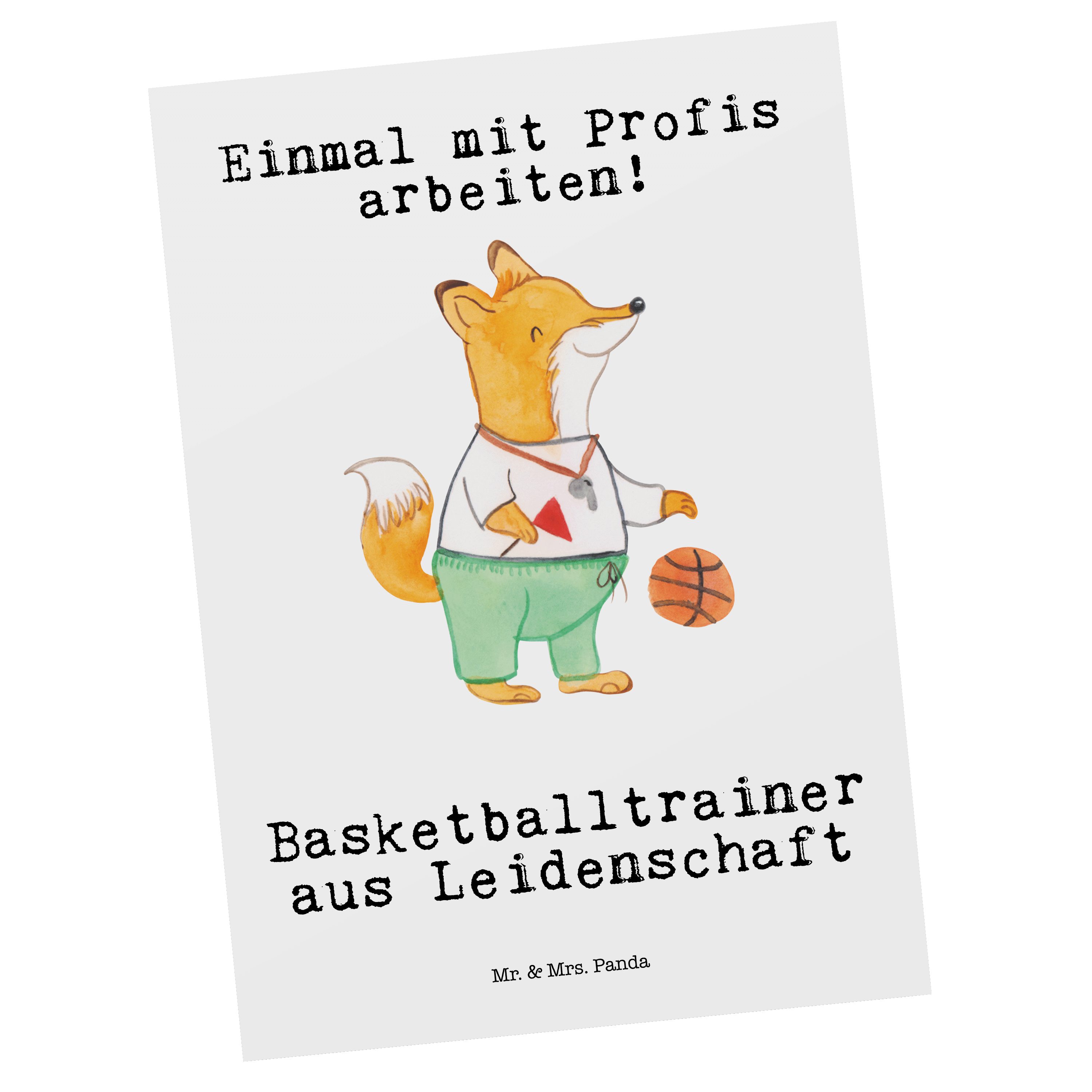 Mr. - Leidenschaft Verein Geschenk, Basketballtrainer Weiß Mrs. Postkarte Firma, aus & - Panda