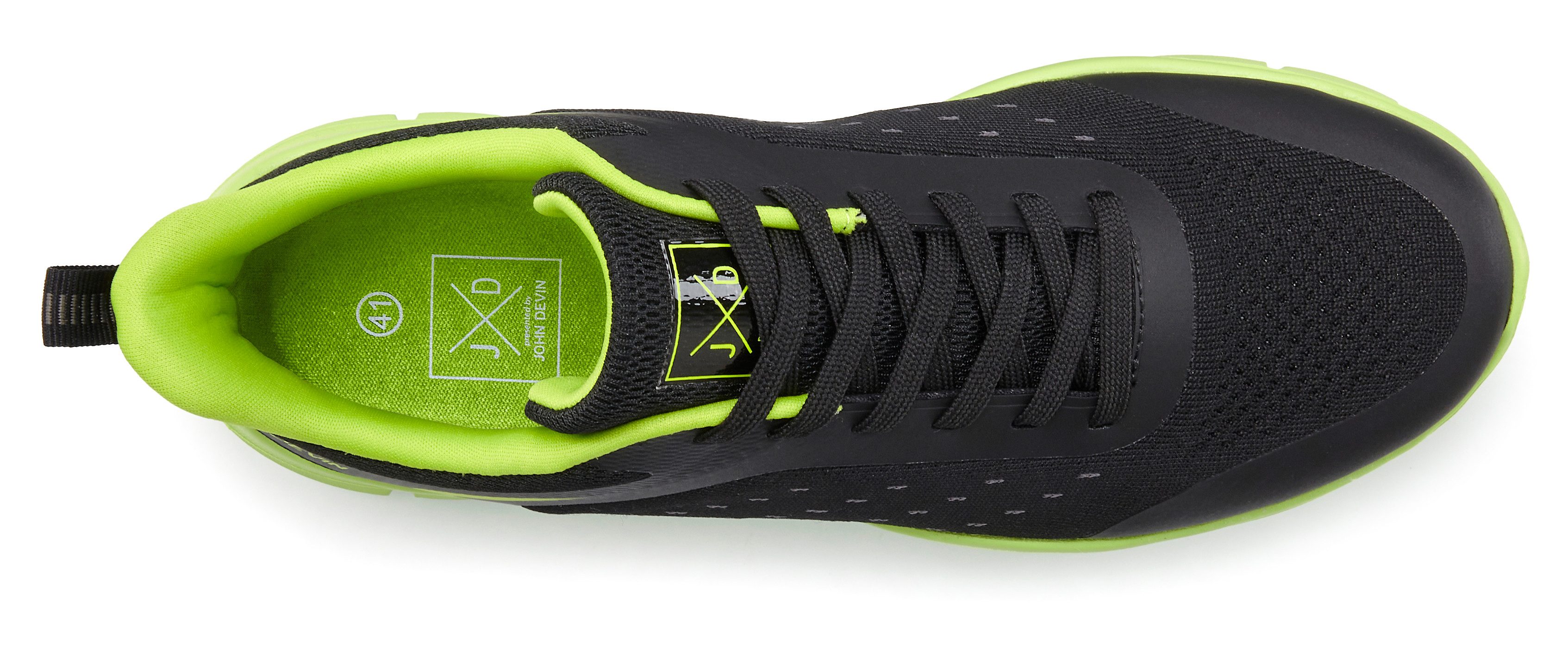 John Devin Schnürschuh, Freizeitschuhe, Schnürhalbschuhe, Halbschuh, Turnschuh Sneaker im sportiven Look mit farbiger Sohle VEGAN