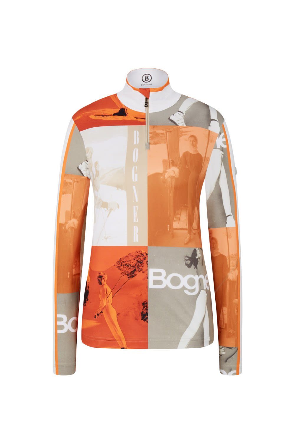 BOGNER Langarmshirt Bogner Sport Ladies Beline1 Damen Langarm-Shirt Multicolor - Orange