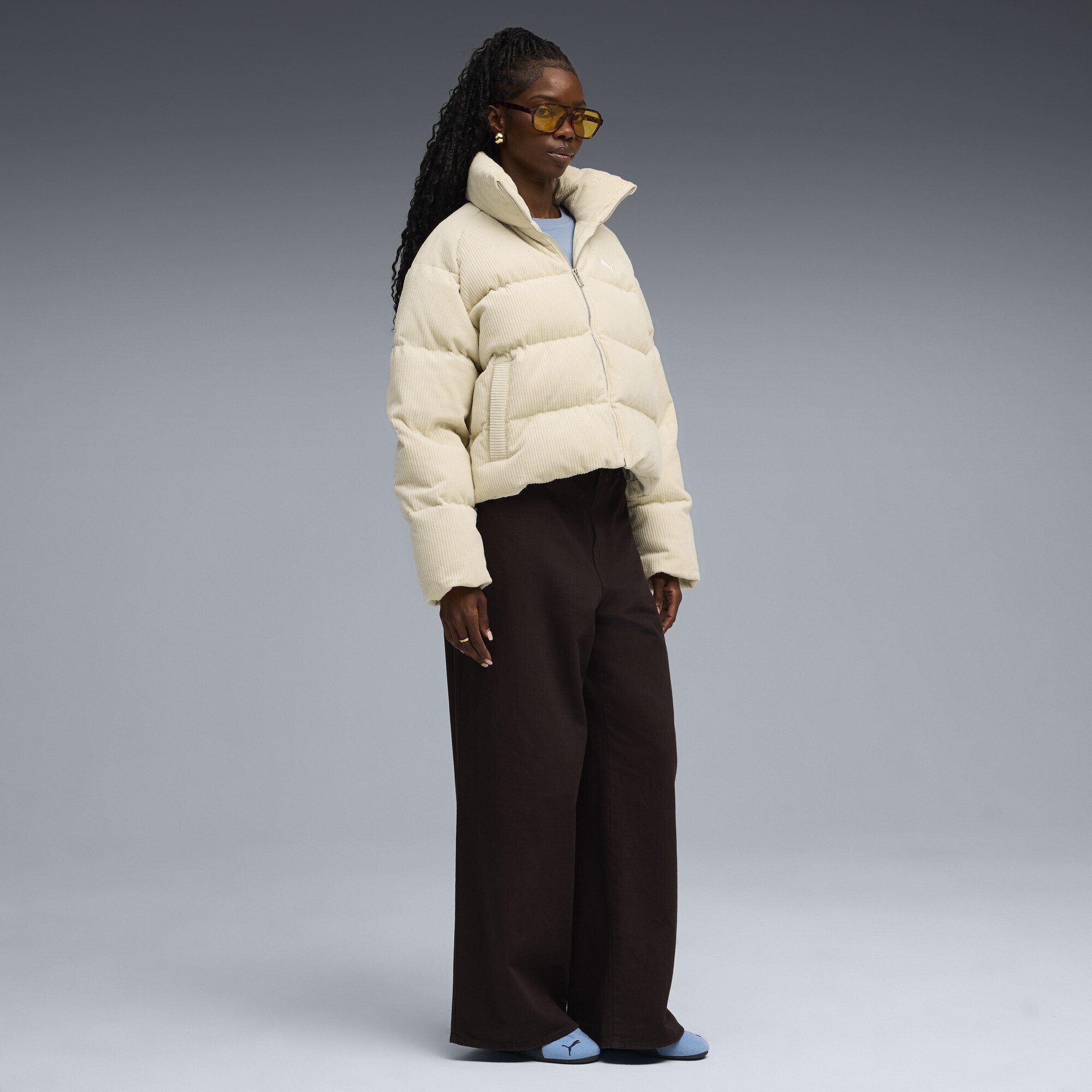 PUMA Winterjacke Wardrobe Essentials Cord-Pufferjacke Damen