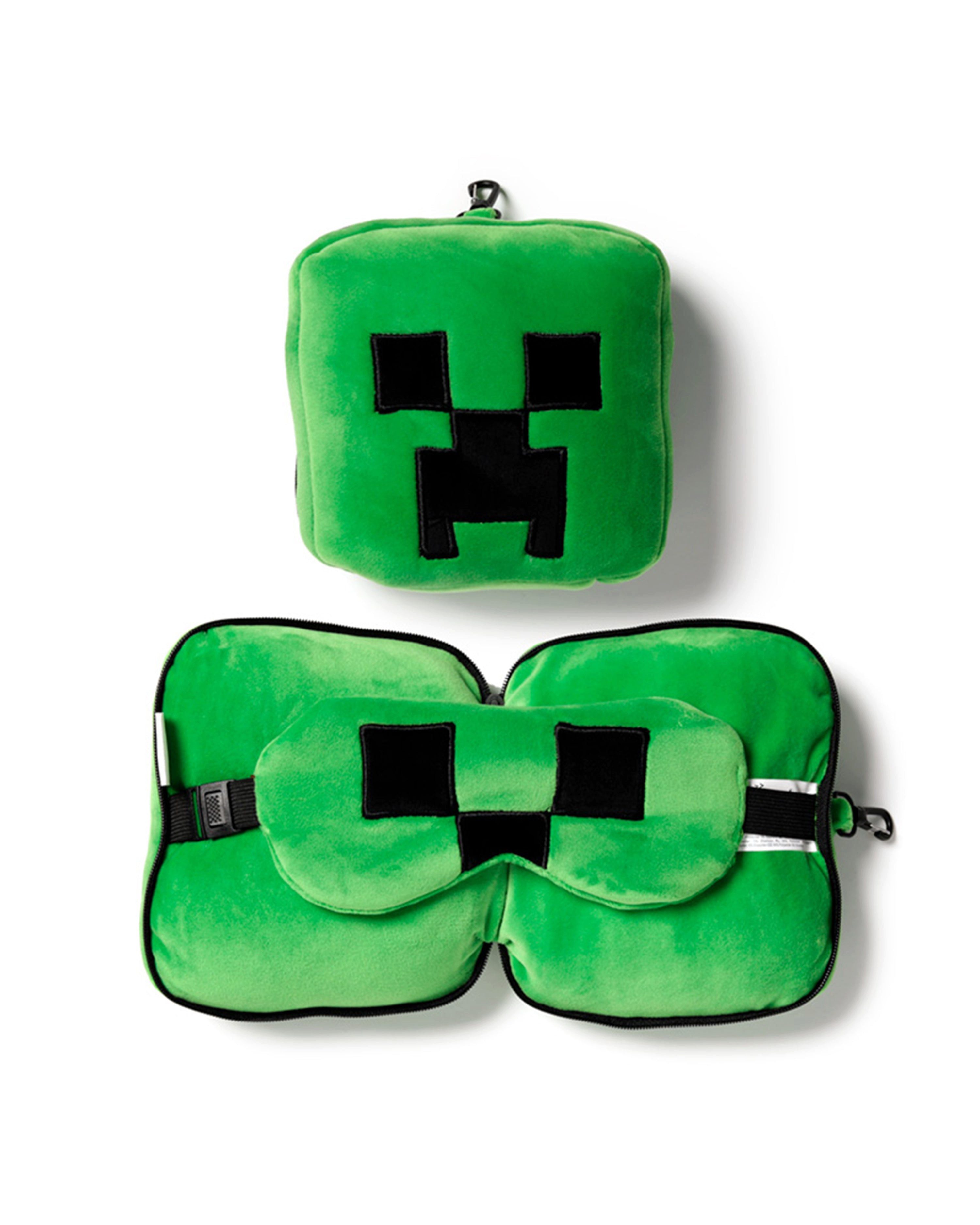 Minecraft Zierkissen Minecraft Relaxeazzz Creeper Reisekopfkissen mit Augenmaske