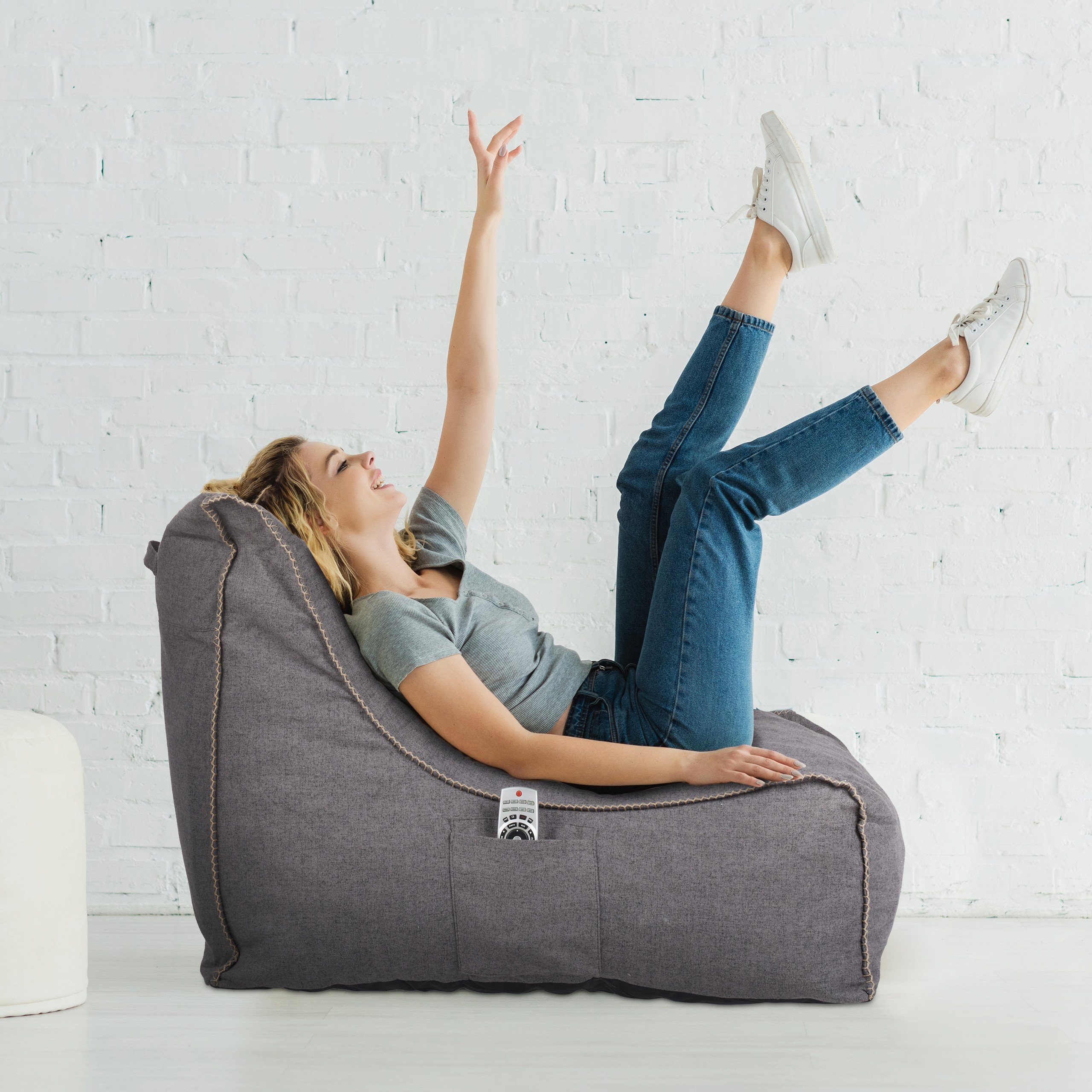 relaxdays Sitzsack mit Lehne