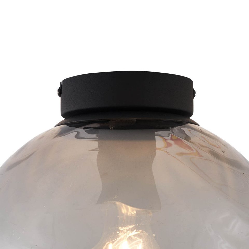 Qazqa Deckenleuchte Pillon, ohne Leuchtmittel, Extra-Warmweiß, QAZQA Deckenleuchte, e27, Schwarz, Glas, Design