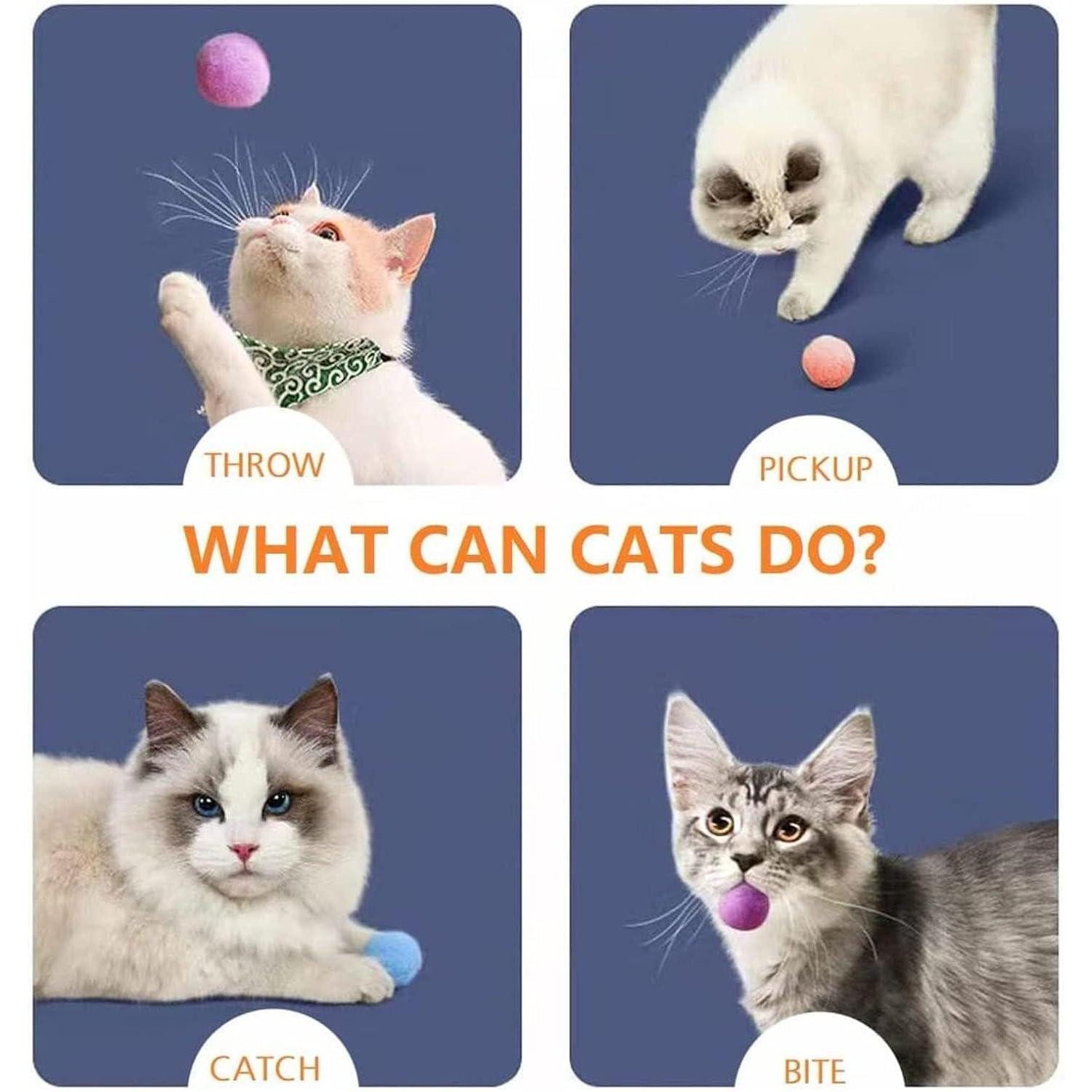 LuxusKollektion Tierball 100 Stück Katzenfilzbälle, Weiche Katzenbälle, Interaktives