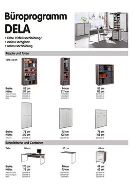 Schranktür 2er Set niedrig DELA, Weiß Hochglanz, (2 St), B 75 cm x H 105 cm