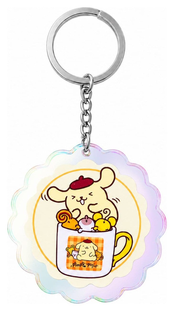 Sakami Merchandise Schlüsselanhänger Sanrio Acryl-Schlüsselanhänger Pompompurin 30th Anniversary Squishy Cu