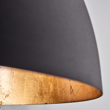 hofstein Hängeleuchte moderne Hängelampe aus Metall in Schwarz/Goldfarben, ohne Leuchtmittel, Leuchte mit Schirm (52, 5cm), max. 137cm, 1 x E27, ohne Leuchtmittel