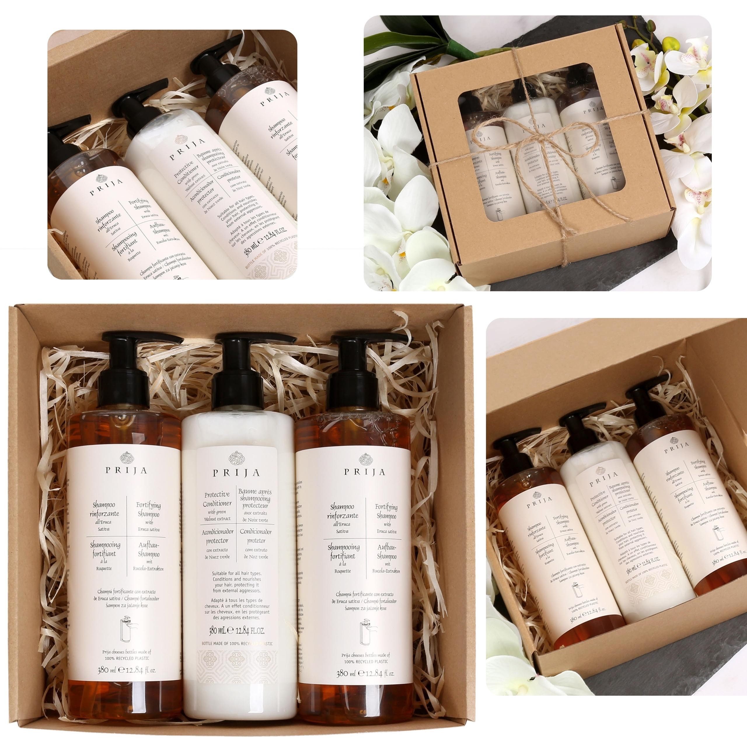 PRIJA Körperpflegemittel PRIJA Kosmetik Set: 2x Rucola Shampoo + Schutzhaarspülung 3x380m