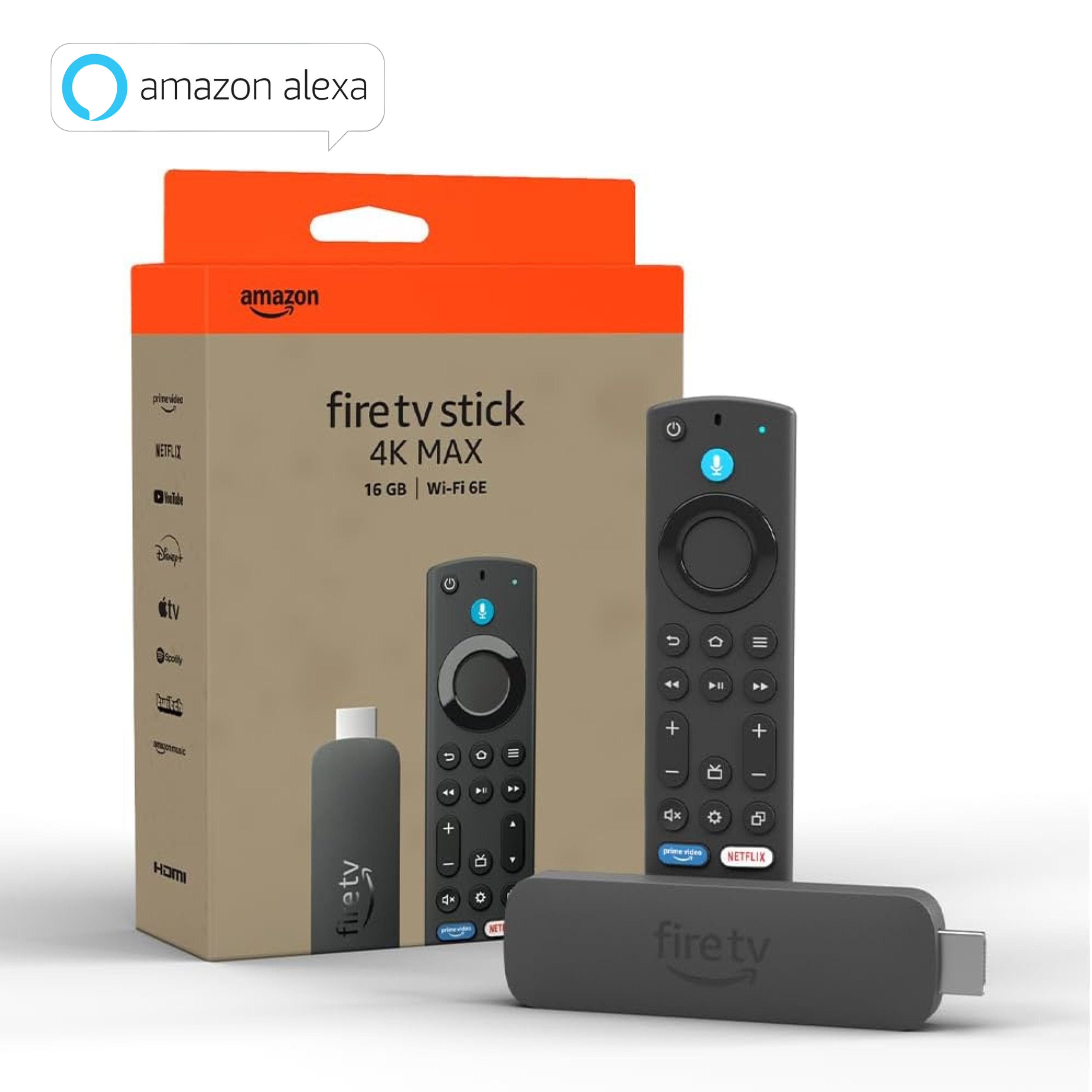Amazon Streaming-Stick Fire TV Stick 4K MAX Ultra HD (Neueste Generation) Wi-Fi 6E Ambient-TV, (7 St), Alexa Sprachfernbedienung, Dolby Vision/Atmos, HDR10+
