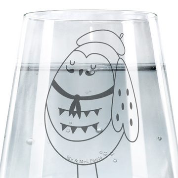 Mr. & Mrs. Panda Glas Eule Frankreich - Transparent - Geschenk, Wasserglas, französisch, Tr, Premium Glas, Elegantes Design