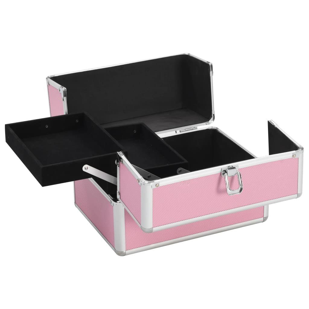 vidaXL 22x30x21 Rosa cm Aluminium Kosmetikkoffer Kosmetik-Koffer