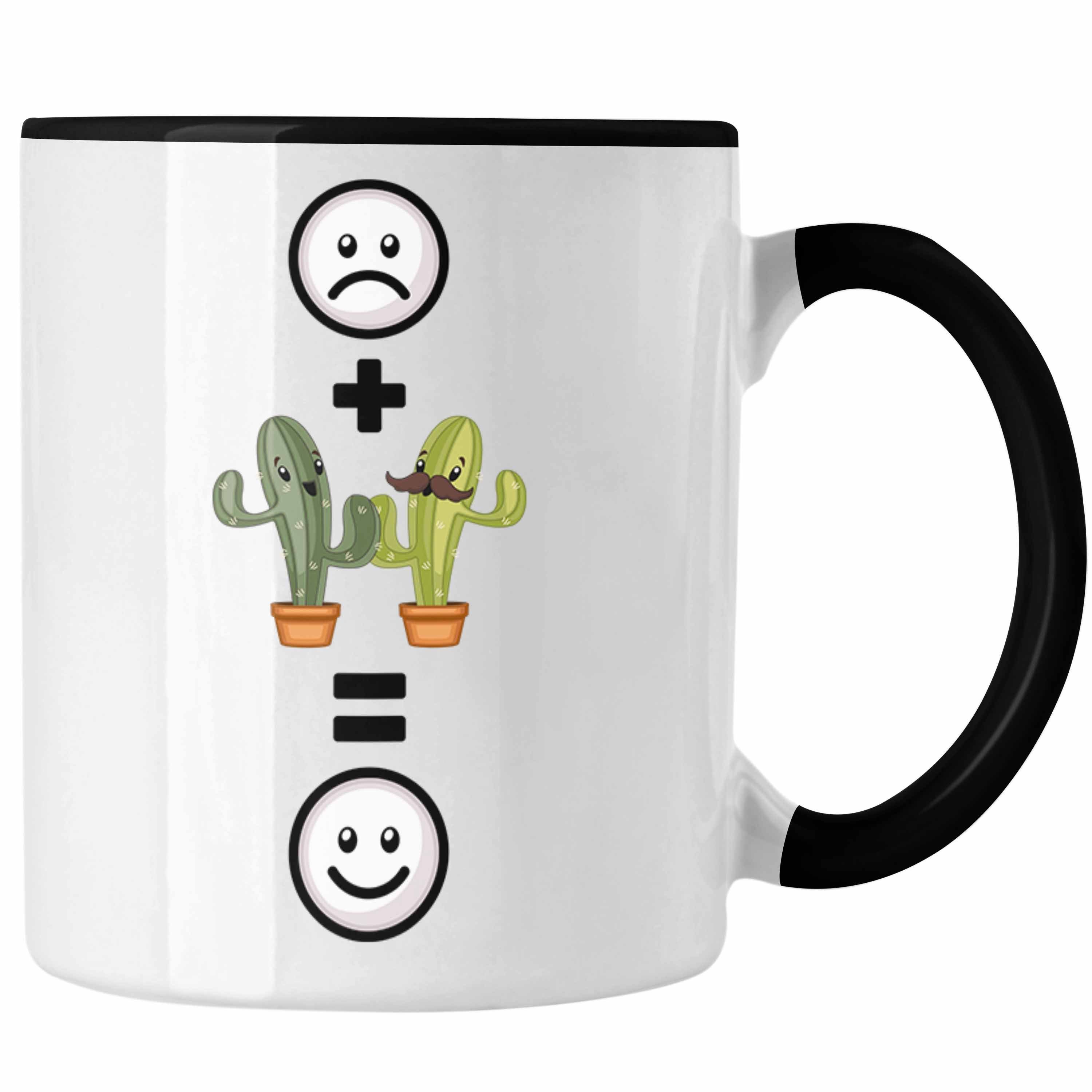 Trendation Tasse Kaktus Tasse Geschenk für Kaktus-Liebhaber Lustige Geschenkidee :(K Schwarz