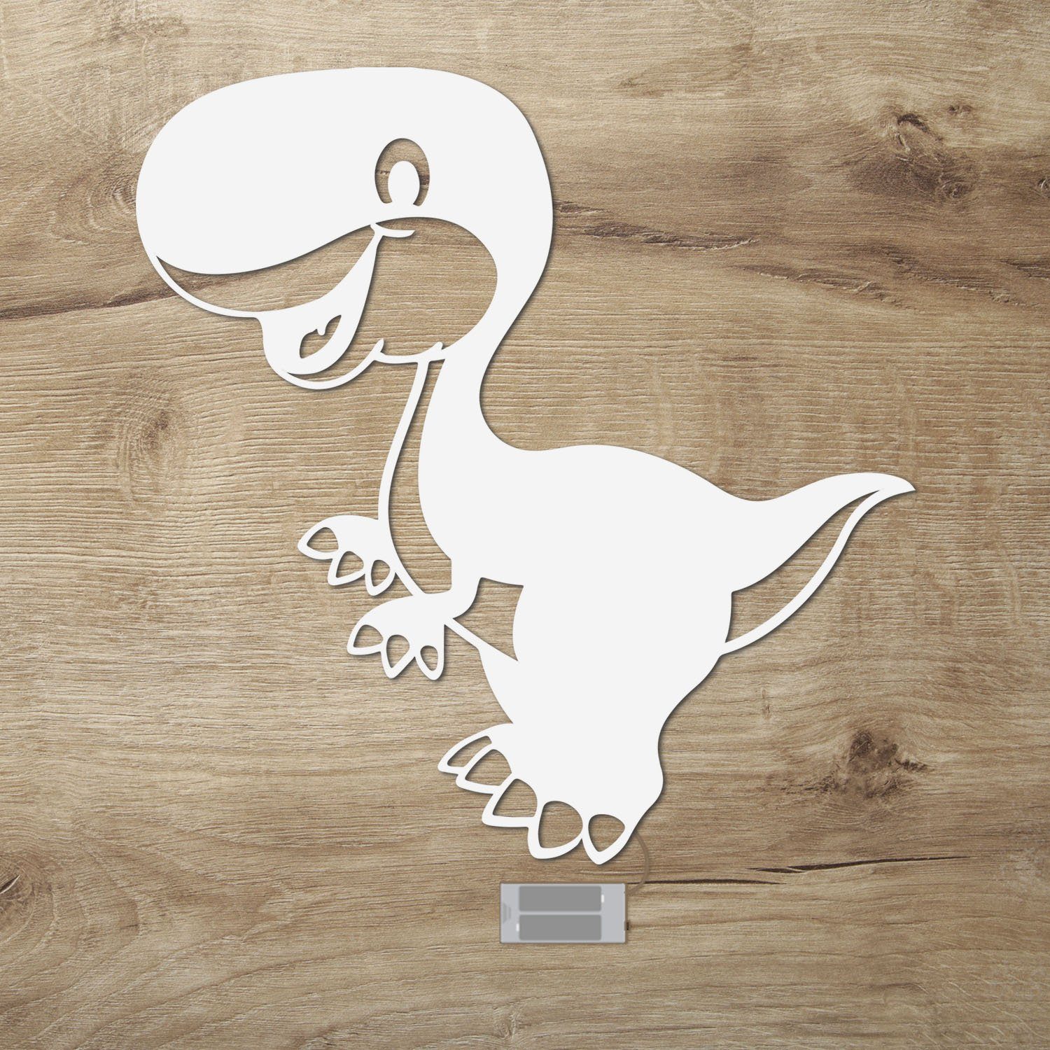 Kleinkinder Dino LED batteriebetrieben Namofactur integriert, mit fest Dinosaurier Dekolicht für Wand Ohne - Wanddekoobjekt LED - Leuchte warmweiß, Motiv Zugschalter/Stern, Schlaflicht Lampe, Kinderzimmer