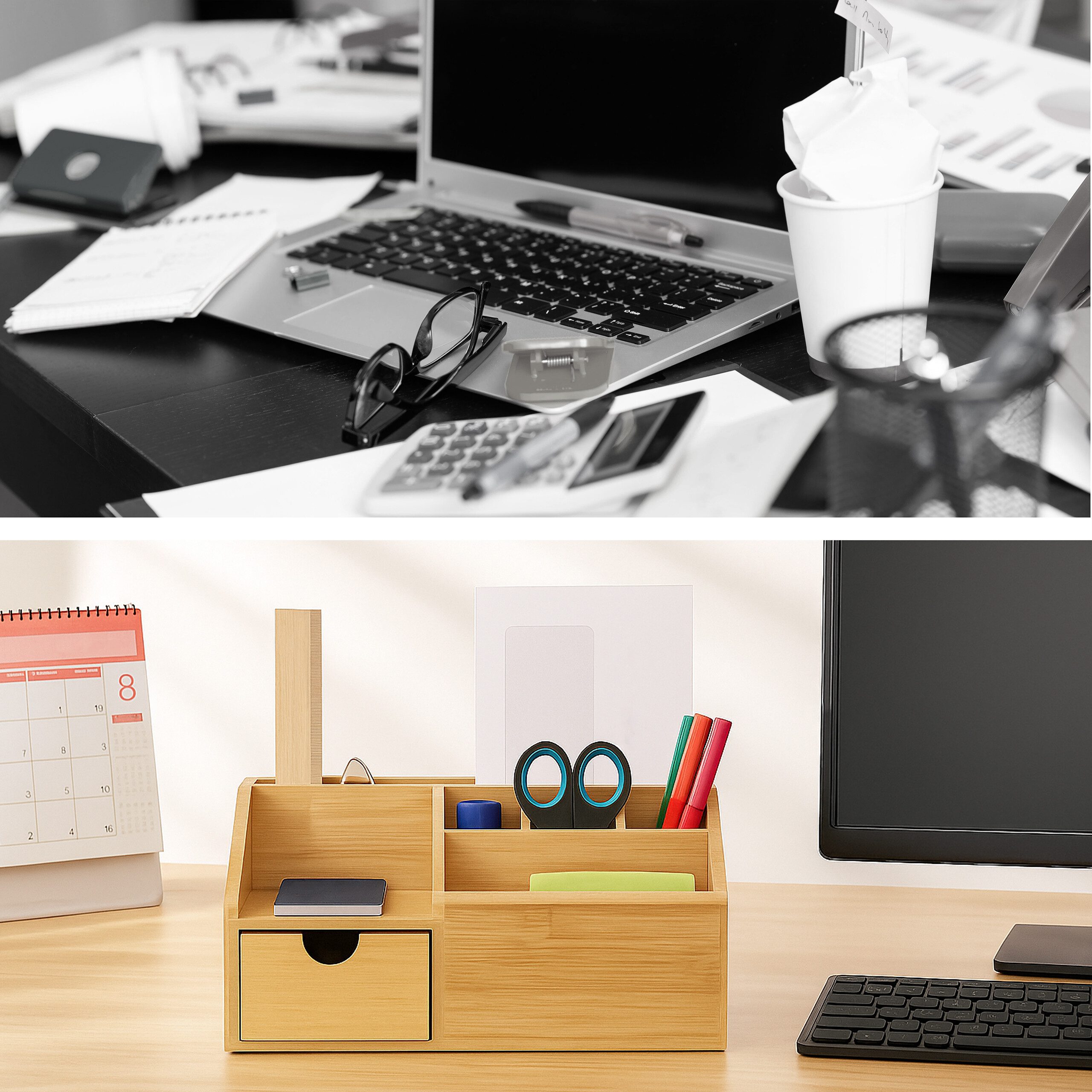 relaxdays Organizer Schreibtisch Organizer mit Schublade
