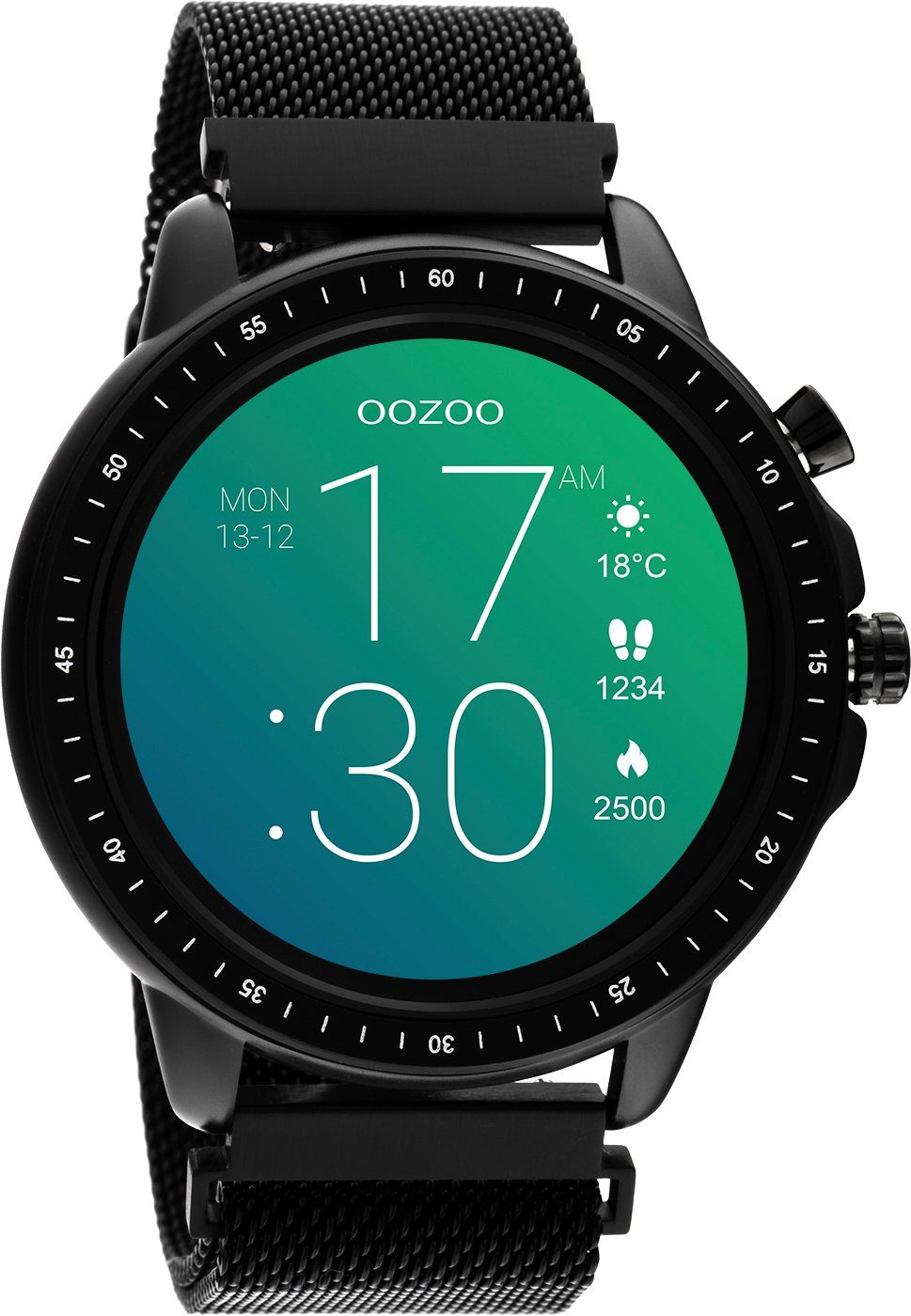 OOZOO Q00309 Armbanduhr Milanaiseband Schwarz 45 mm Smartwatch