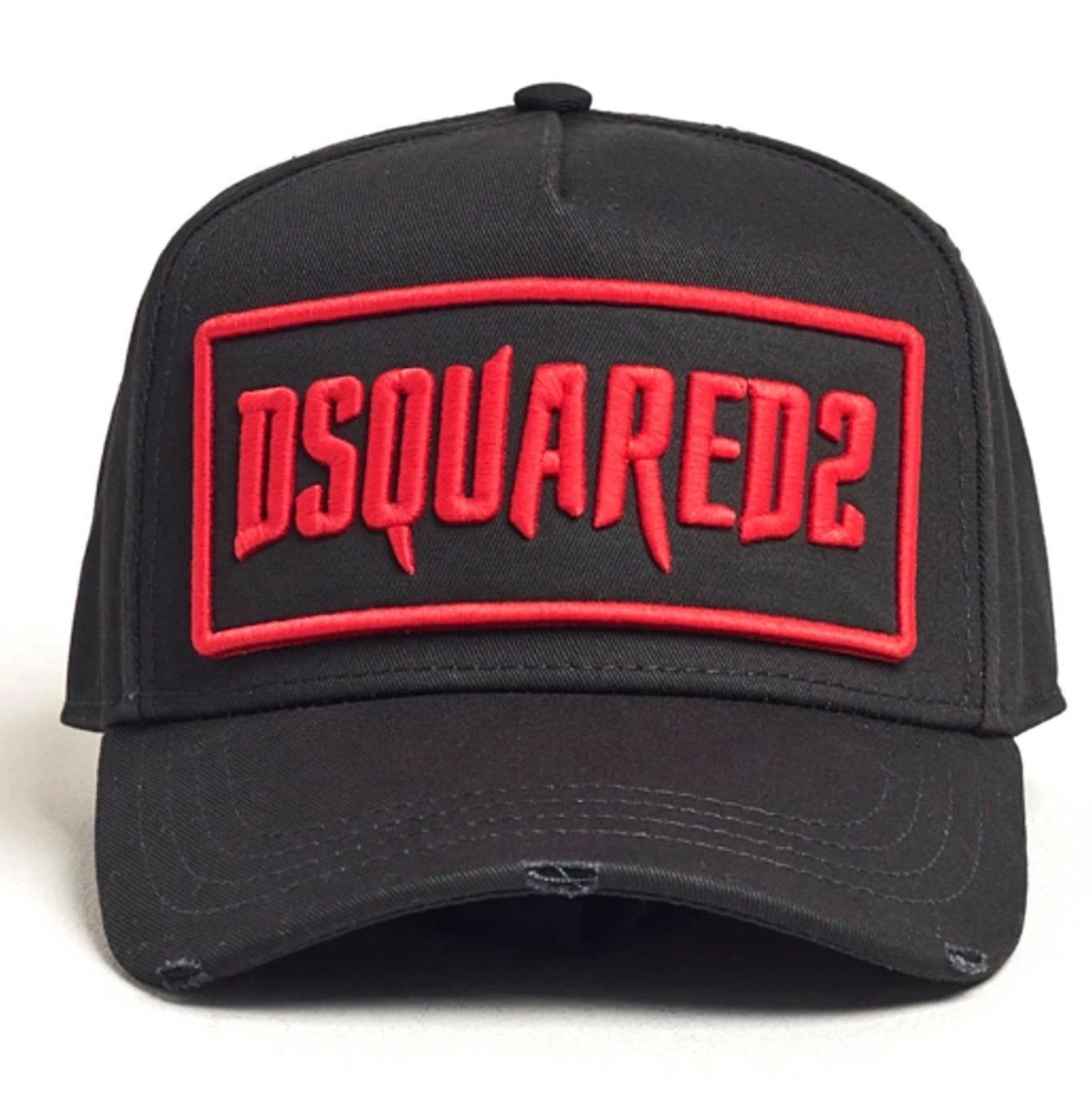 Dsquared2 Baseball Cap Horror Halloween Limited Basecap Kappe Mütze Basebalkappe Cap Gebogenes Visier mit dezenten Destroyed-Details