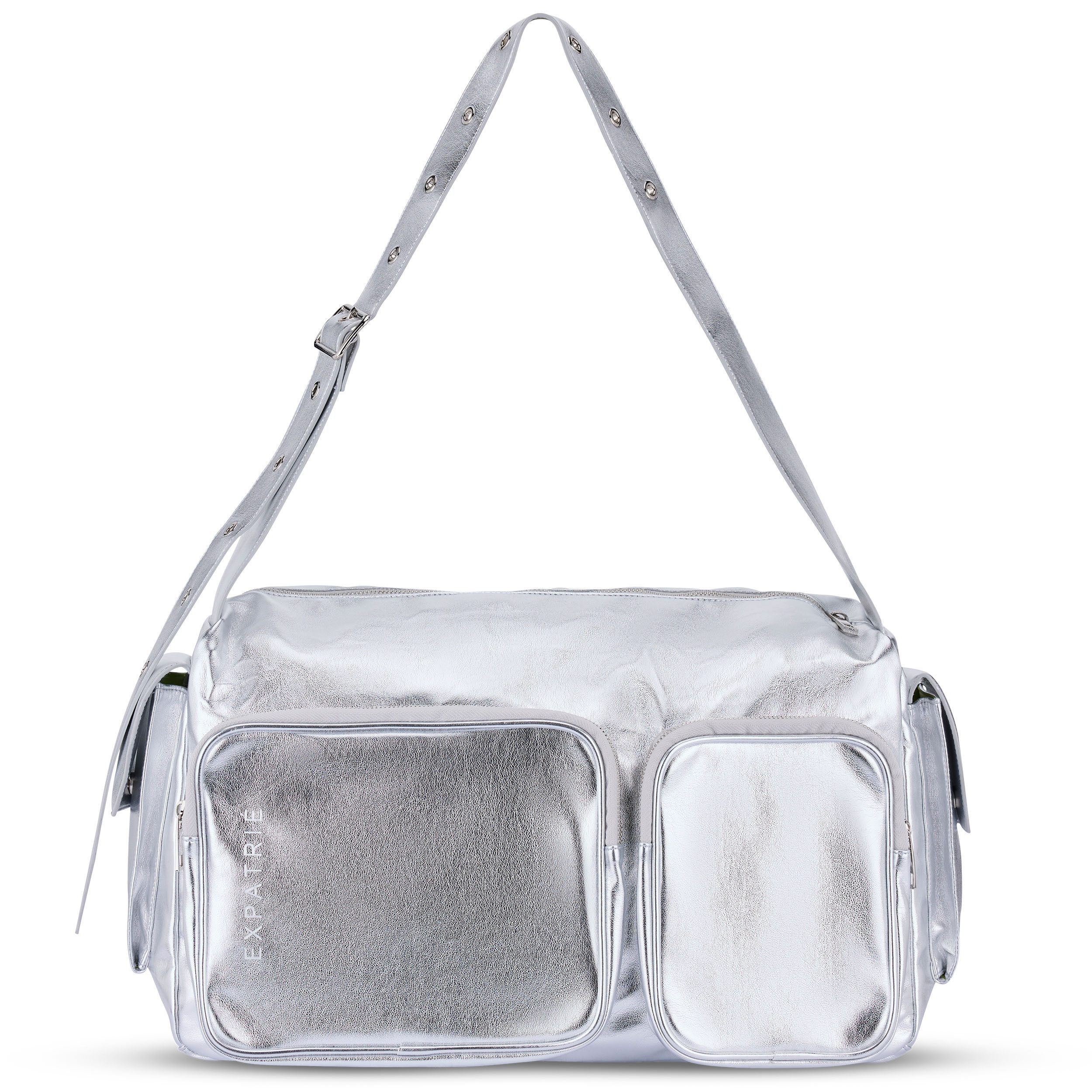 Expatrié Weekender Nova Kleine Reisetasche Schultertasche für Damen (1-tlg), Große Schultertasche für Wochendtrips & Ausflüge, Retro Metallic Optik