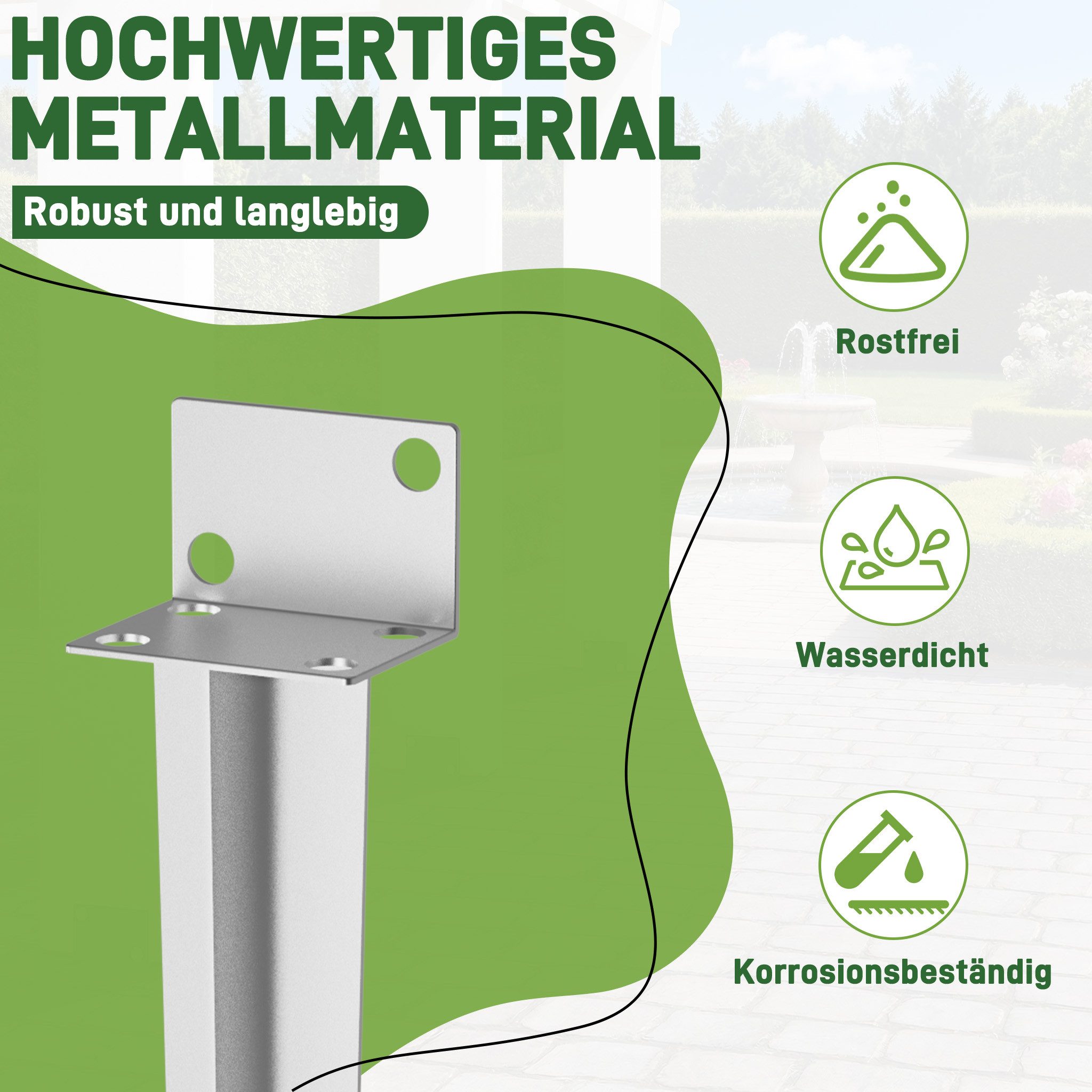 FIVMEN L-Pfostenträger 2/4x Universeller Bodenhülse Einschlagbodenhülse, (2-St., Feuerverzinkt Einschlagbodenhülse für Holzpfosten), Einschlag-Bodenhülse für Zäune Gartenprojekte