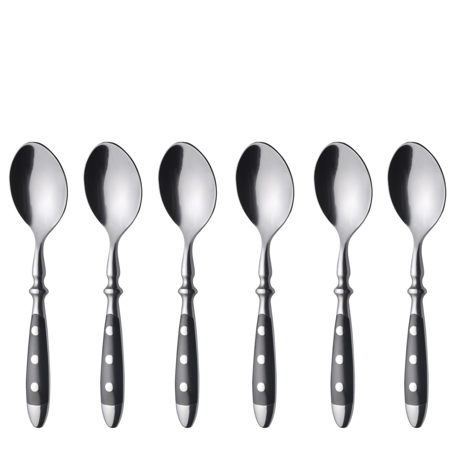 GRÄWE Kaffeelöffel (6 Stück), Kaffeelöffel 6 Stck. Nürnberg, geschmiedet, schwarz