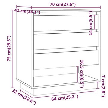 vidaXL Sideboard Sideboard Braun Eichen-Optik 70x41x75 cm Holzwerkstoff (1 St)