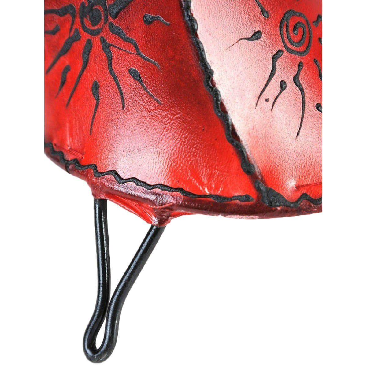 SIMANDRA Rot Lederlampe marokkanische Leuchtmittel, ohne Ambilight, Stehlampe Tissir Sonne cm, Warmweiß, 36