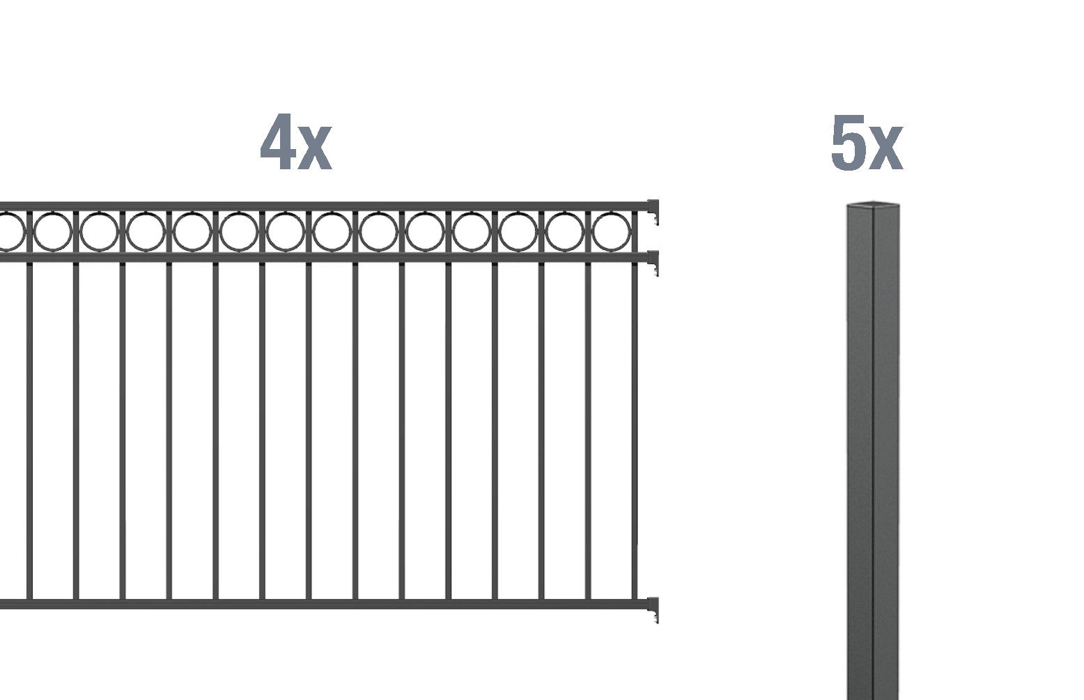 Alberts Metallzaun Circle, (Set), Höhe: 100 und 120 cm, verschiedene Längen