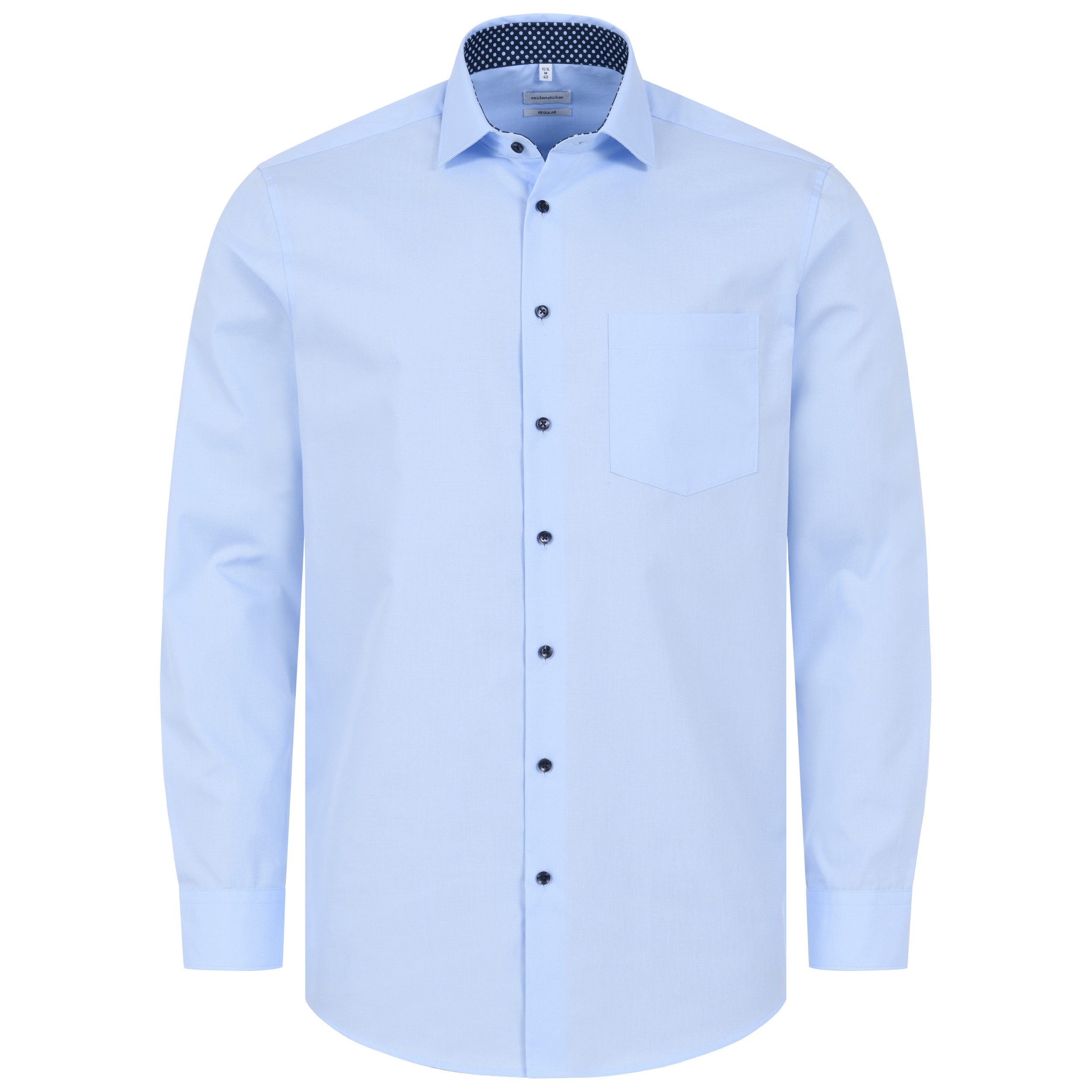 seidensticker Langarmhemd, Regular Fit, Einfarbig, Kentkragen 100 % Baumwolle, Bügelleicht