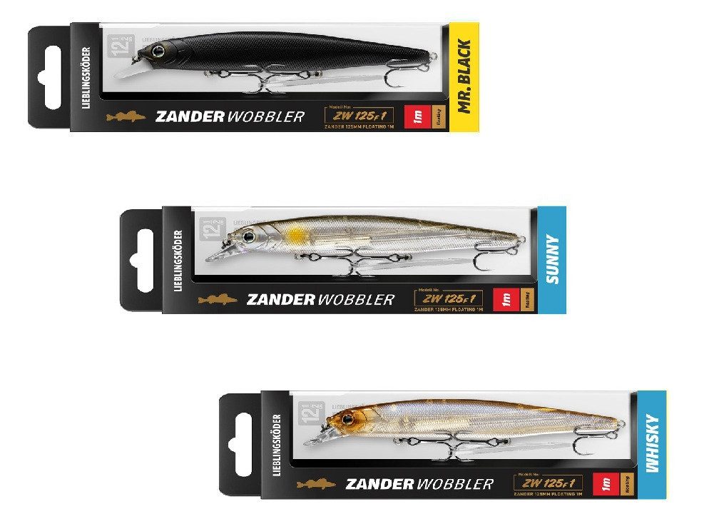 Lieblingsköder Искусственная приманка LIEBLINGSKÖDER - Zanderwobbler-Set Klar 2 - 3 er Set, (3 er Set, 3-St. Zanderwobbler-Set klar 2), Brilliante Farben, Weitwurfsystem