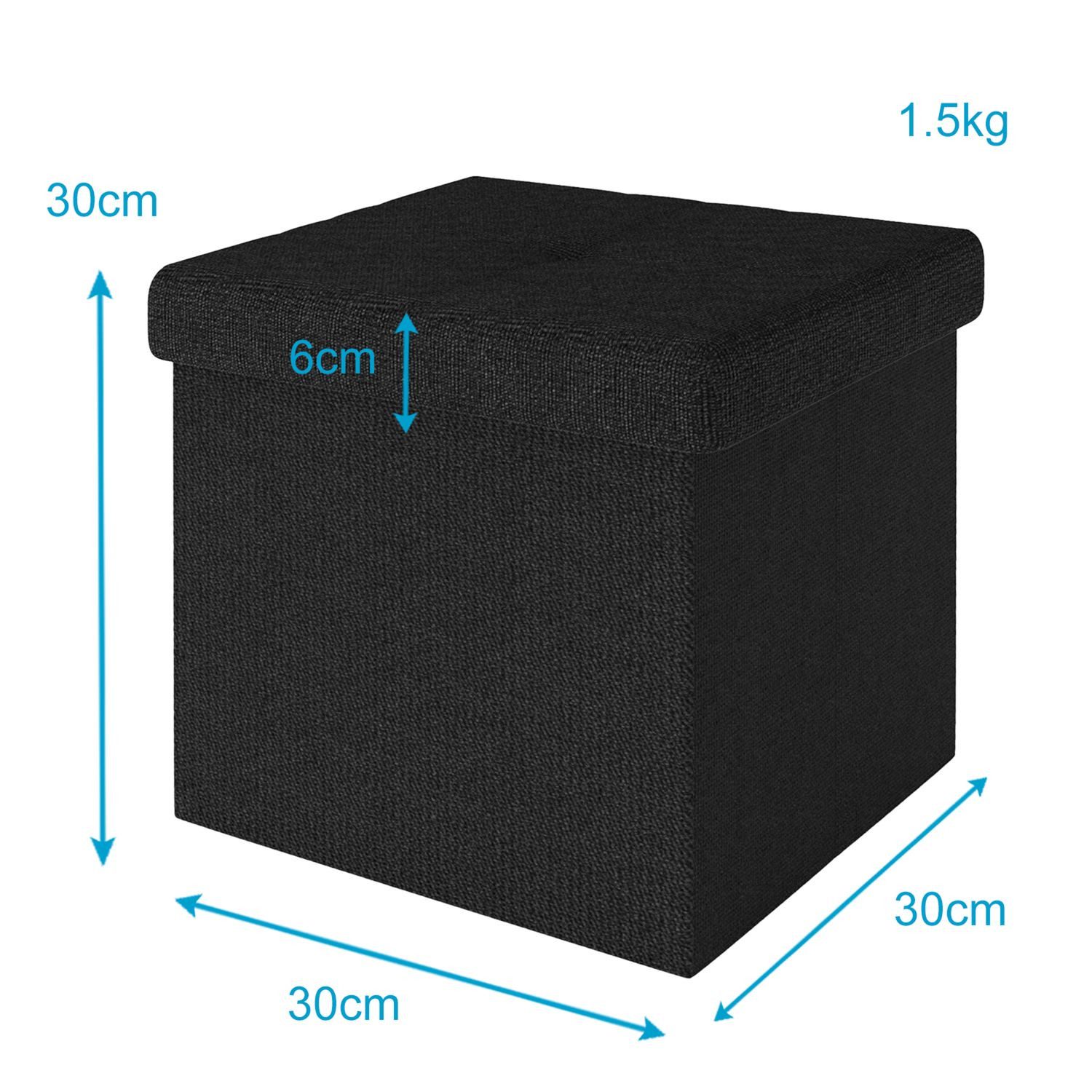 Intirilife Sitzhocker (Sitzwürfel mit Stauraum 30x30x30 cm in PIANO SCHWARZ günstig online kaufen