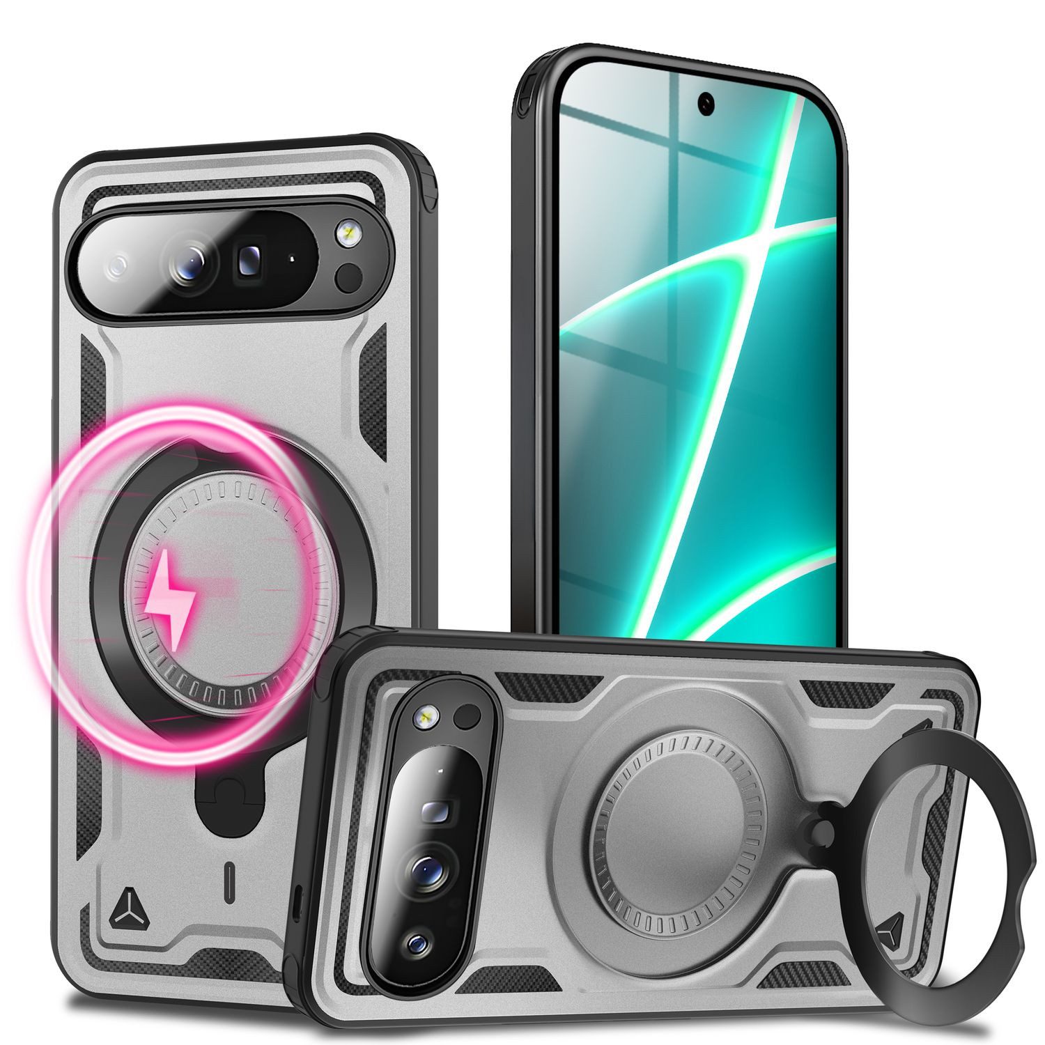 Nalia Smartphone-Hülle Google Pixel 10 Pro XL, Military Armor Case / MagSafe / Extrem Schutz / 360° Ring / Outdoor