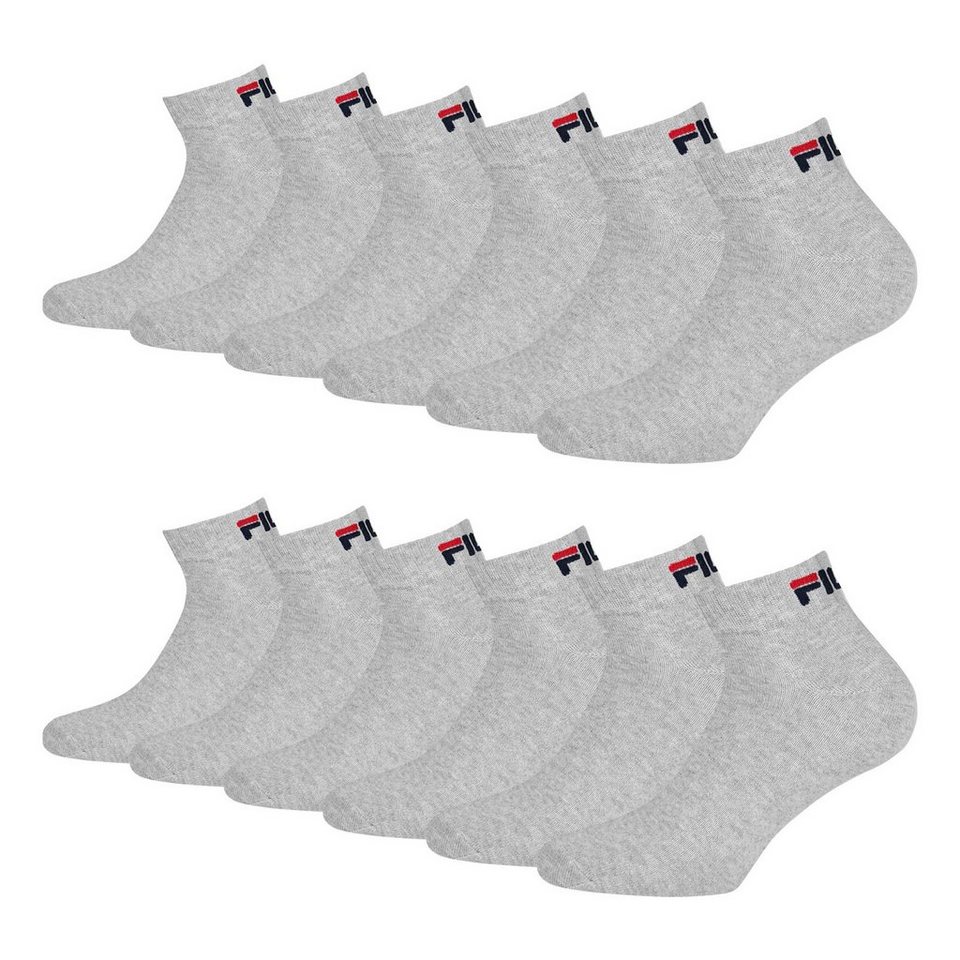 Fila Sportsocken Quarter Socken (6-Paar) mit weichem Rippbündchen