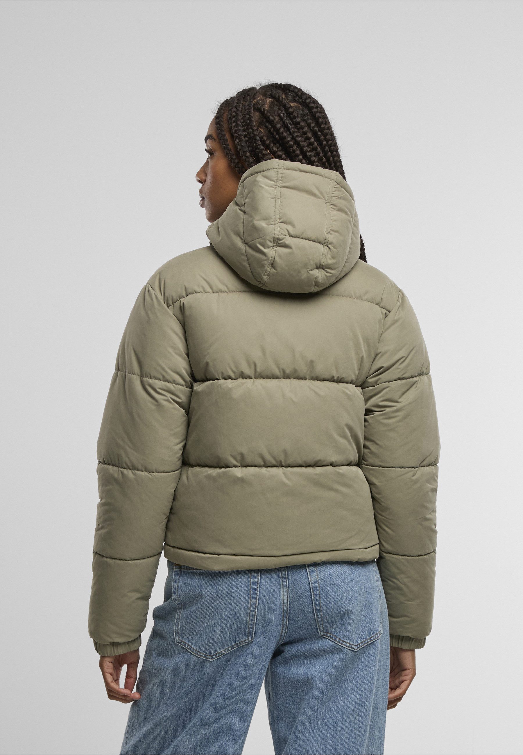 URBAN CLASSICS Winterjacke Urban Classics Ladies Peached Puffer Jacket With Hood (1-St)