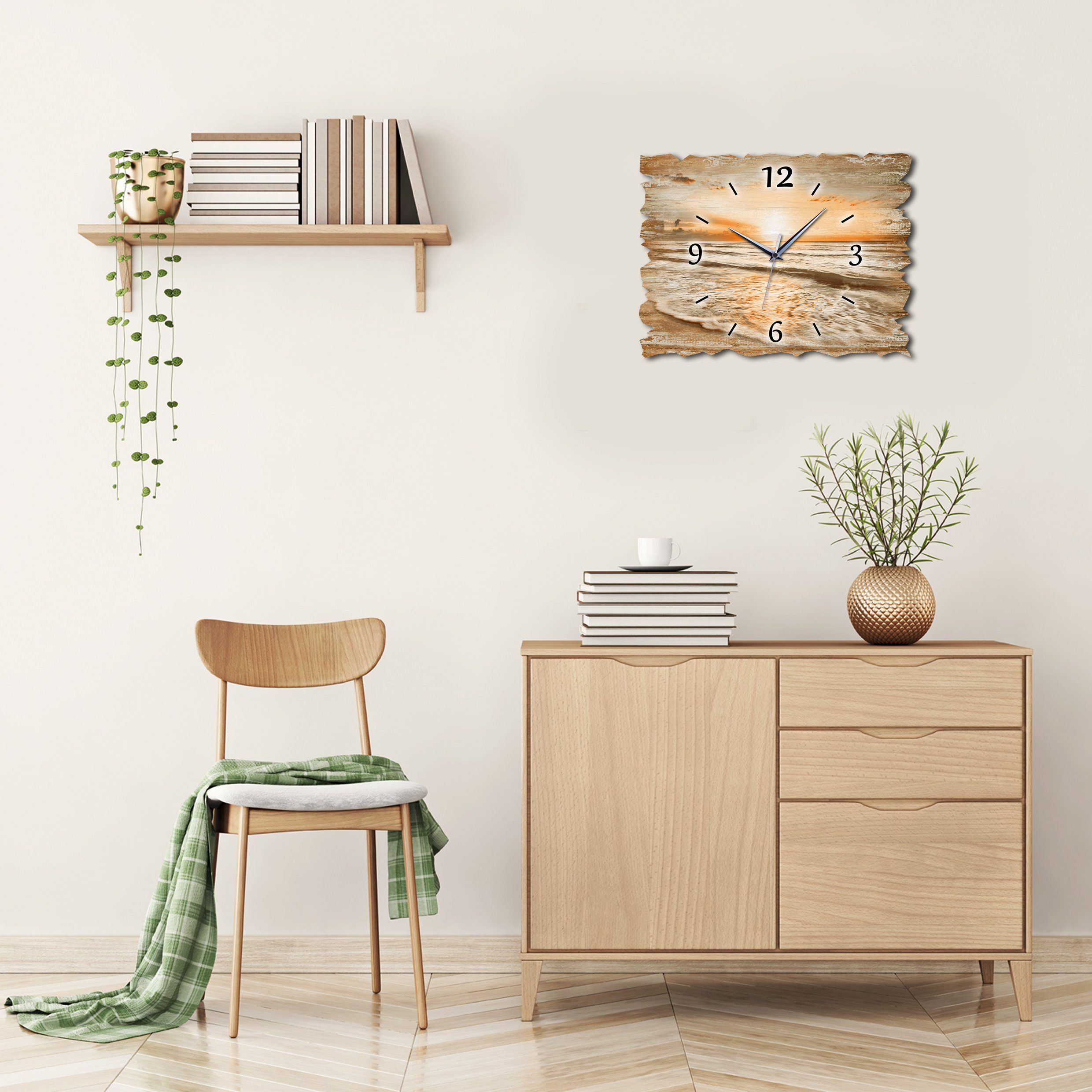 Bilder-Manufaktur Wanduhr H3a-10234 (BM, Funkuhr oder Quarzuhr, kein Ticken, lautlos, geräuschlos, gross)