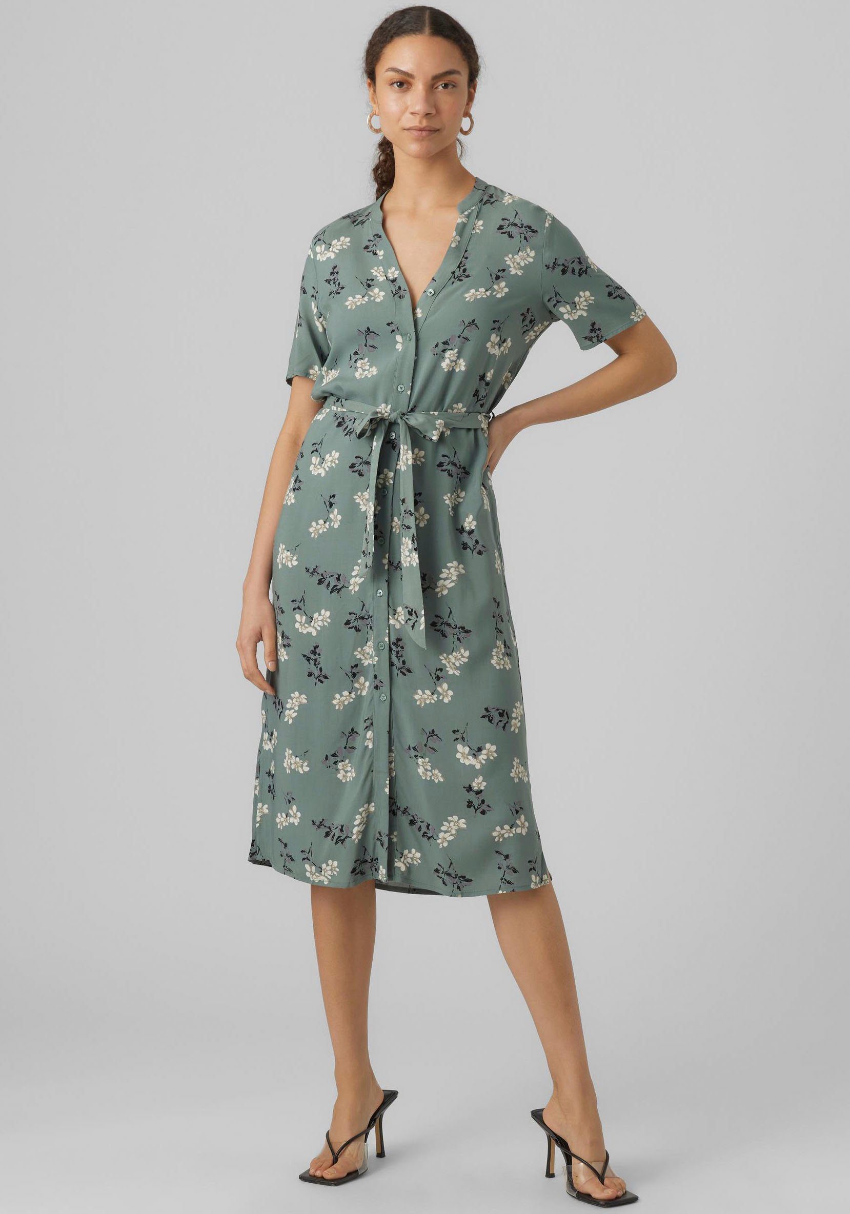 Vero Moda Sommerkleid VMVICA S/S SHIRT DRESS GA WVN NOOS