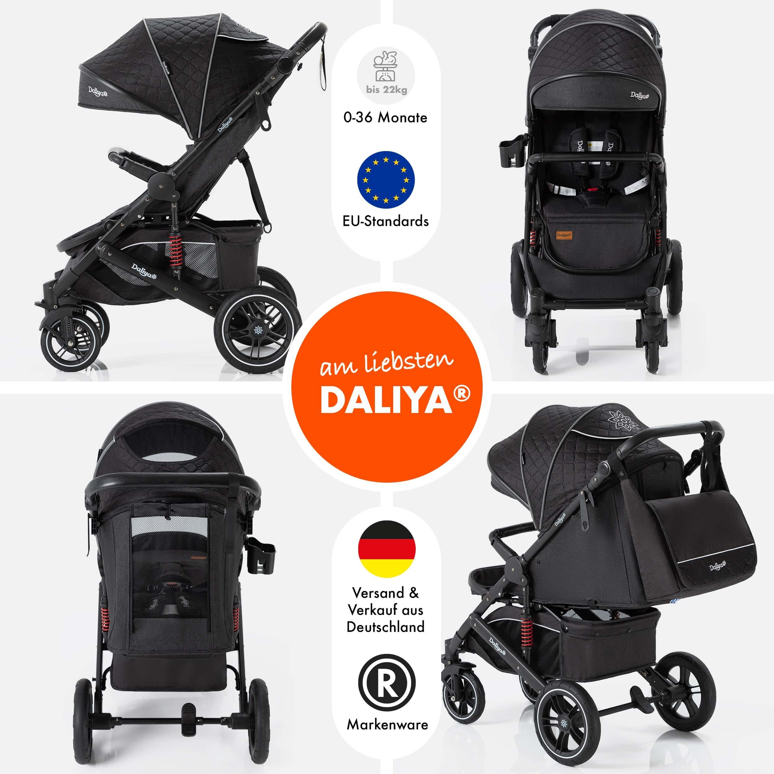 Daliya® Kinder-Buggy RAPIDY Buggy Kinderwagen, XXL Set, kompakt, Kinderbuggy, Sportwagen, (XXL 10-tlg. Komplettset, 10-tlg), Liegeposition, Fußsack, Spieltisch, Wickeltasche, Regenverdeck