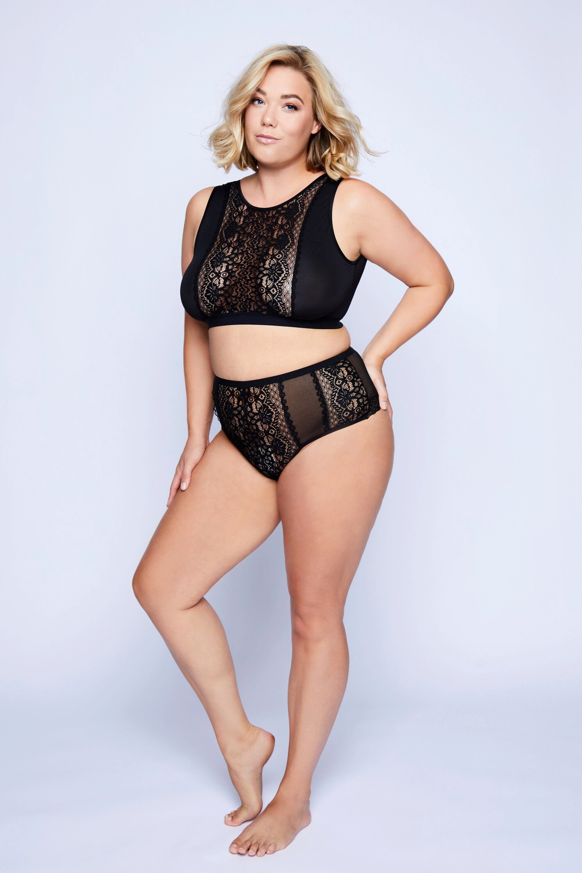Slip Stringpanty Spitze High Waist Ouvert