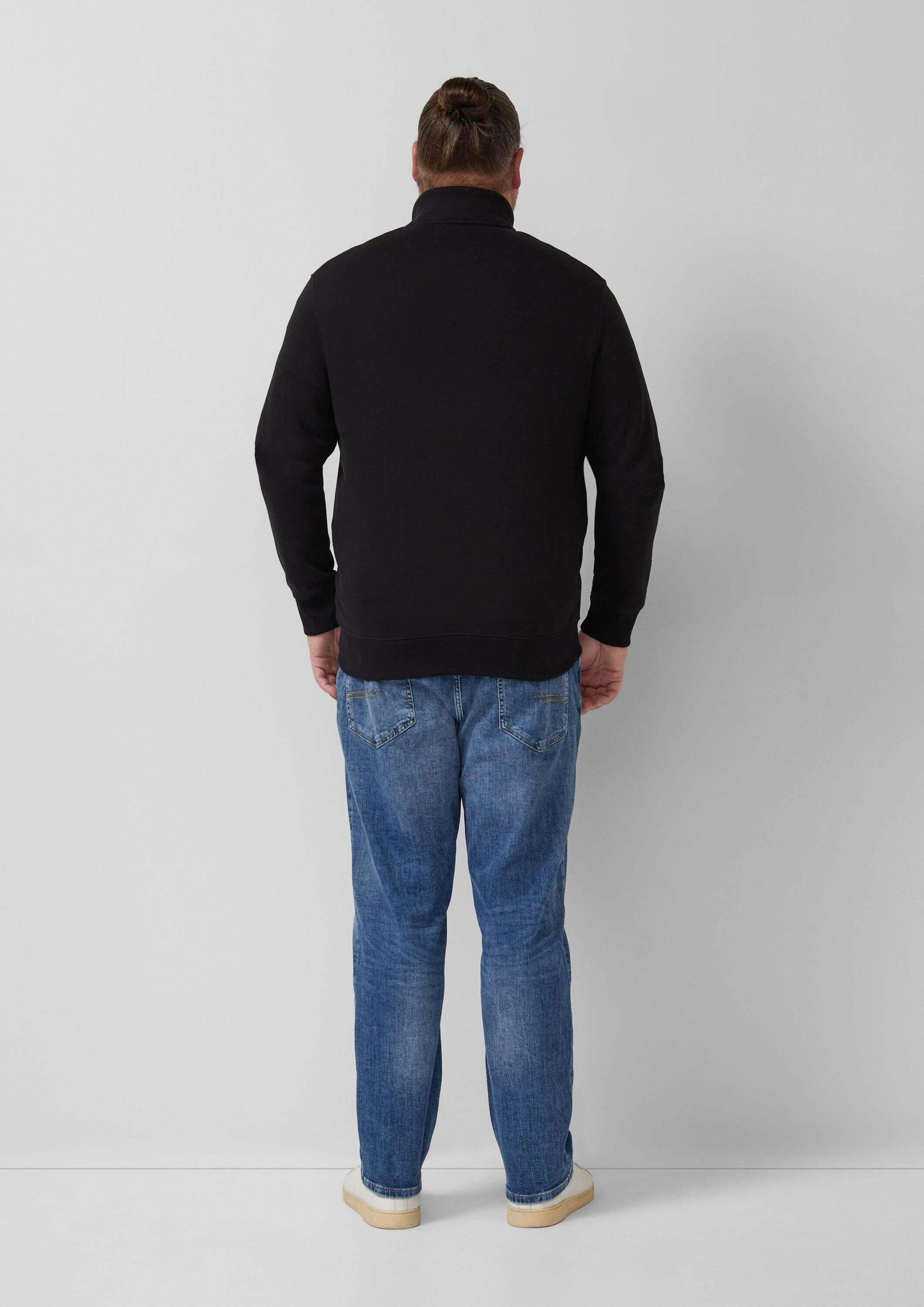 s.Oliver Sweatjacke Sweatshirt Jacke Sweatshirt-Jacke mit Stehkragen und Eingrifftaschen