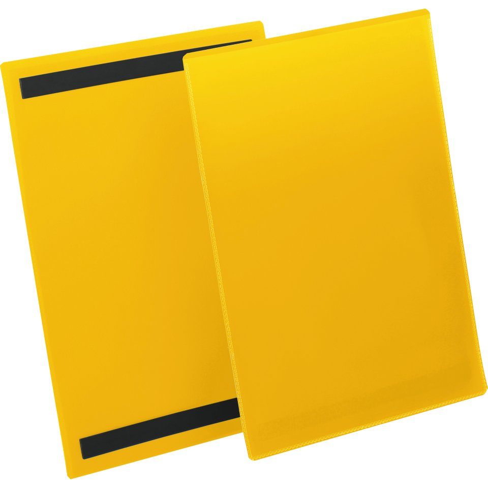 König Werbeanlagen Montagezubehör DURABLE Kennzeichnungstasche, magnetisch, gelb/transparent, 210x297mm, 50/VE