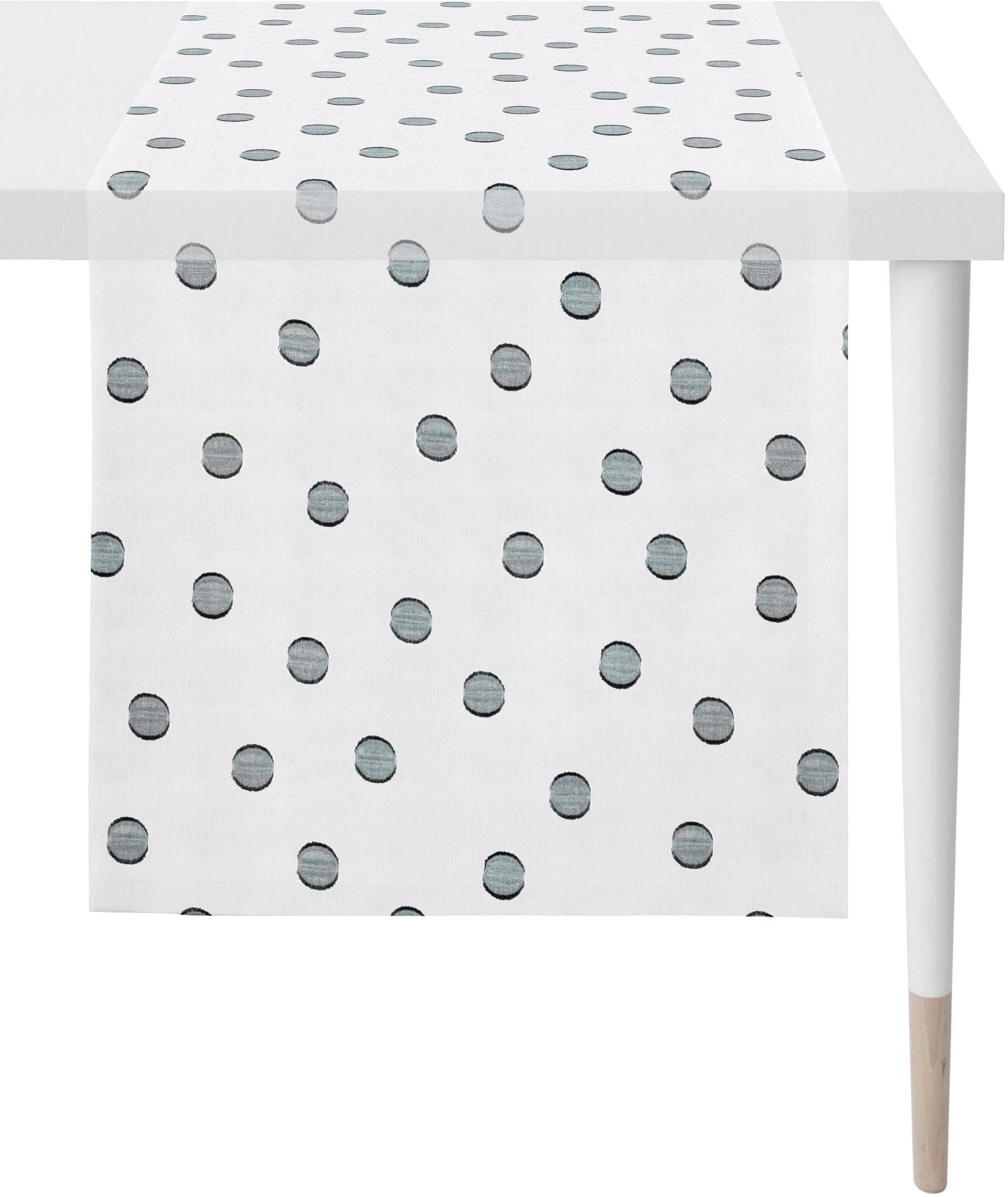 Style transparent APELT Sevilla - Loft - Tischläufer weiß/anthrazit (1-tlg), Scherli