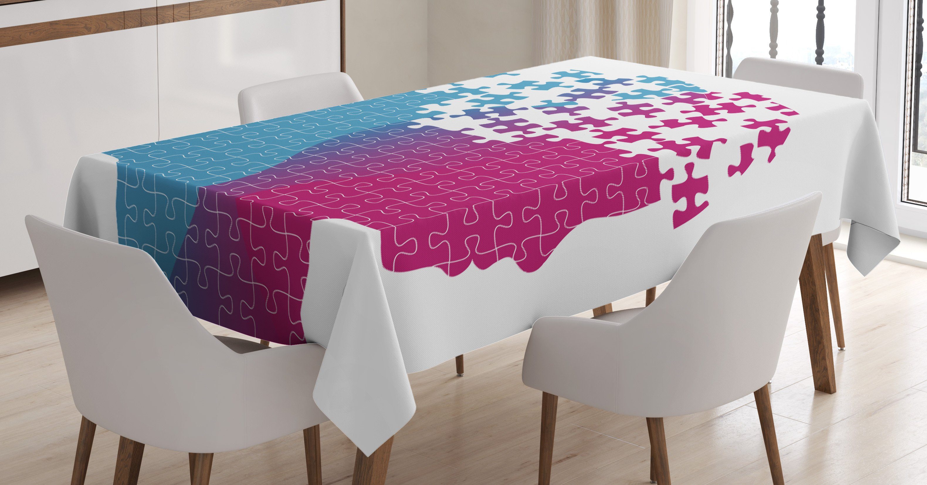 Abakuhaus Tischdecke Farbfest Waschbar Für den Außen Bereich geeignet Klare Farben, Puzzle drucken Abstrakt Jigsaw Paar